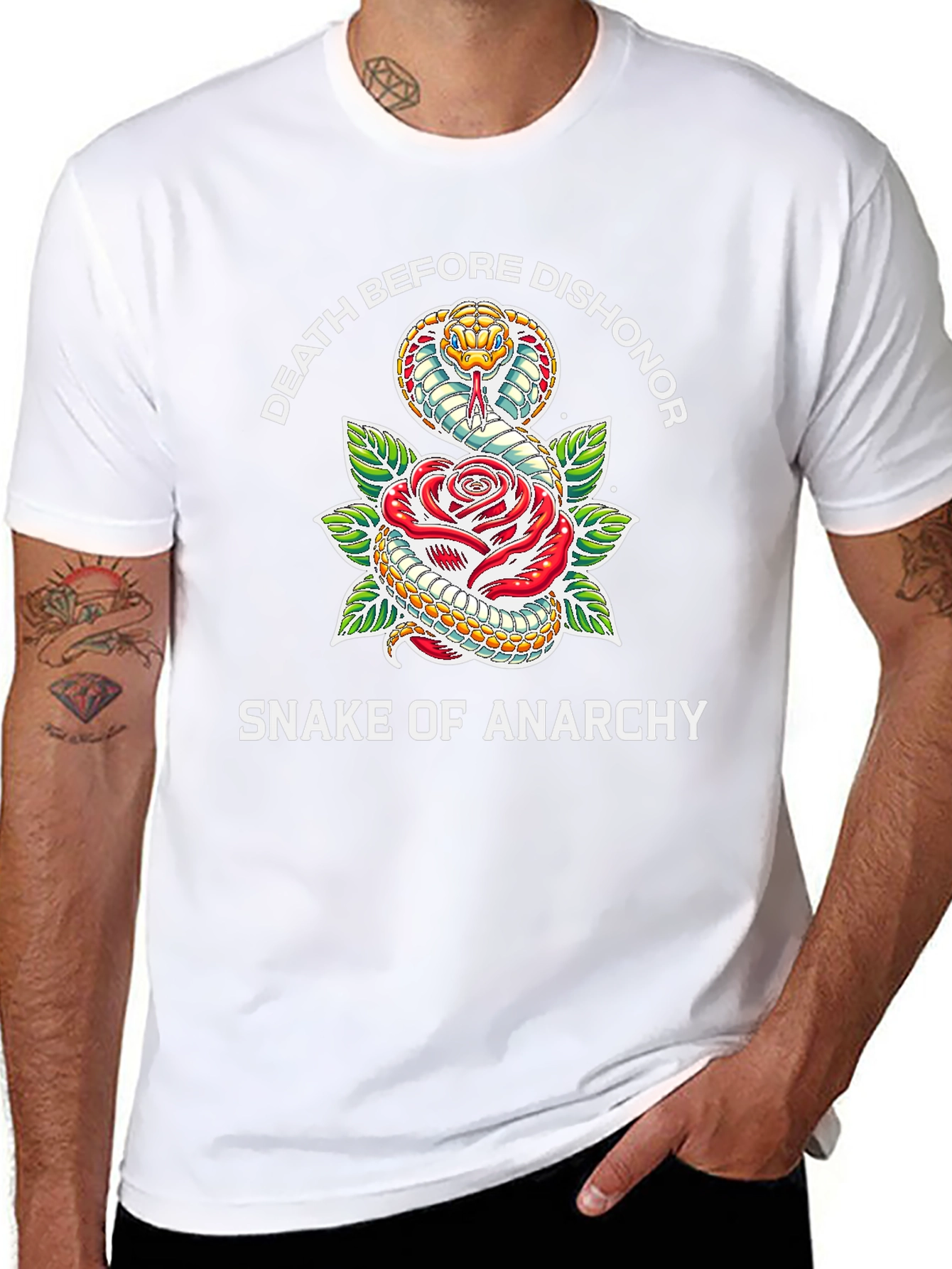 Death Before Dishonor Snake & Rose T-Shirt