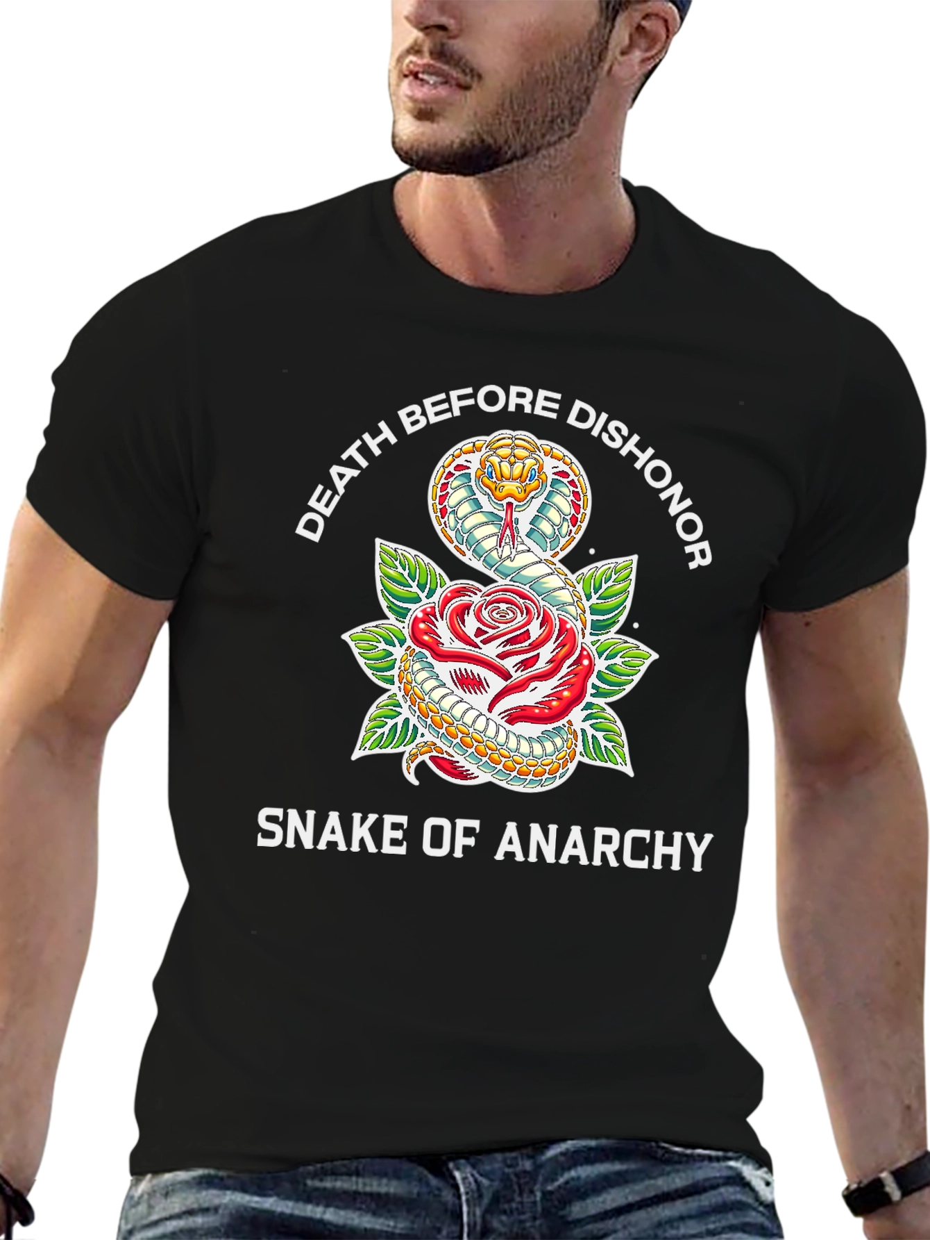 Death Before Dishonor Snake & Rose T-Shirt