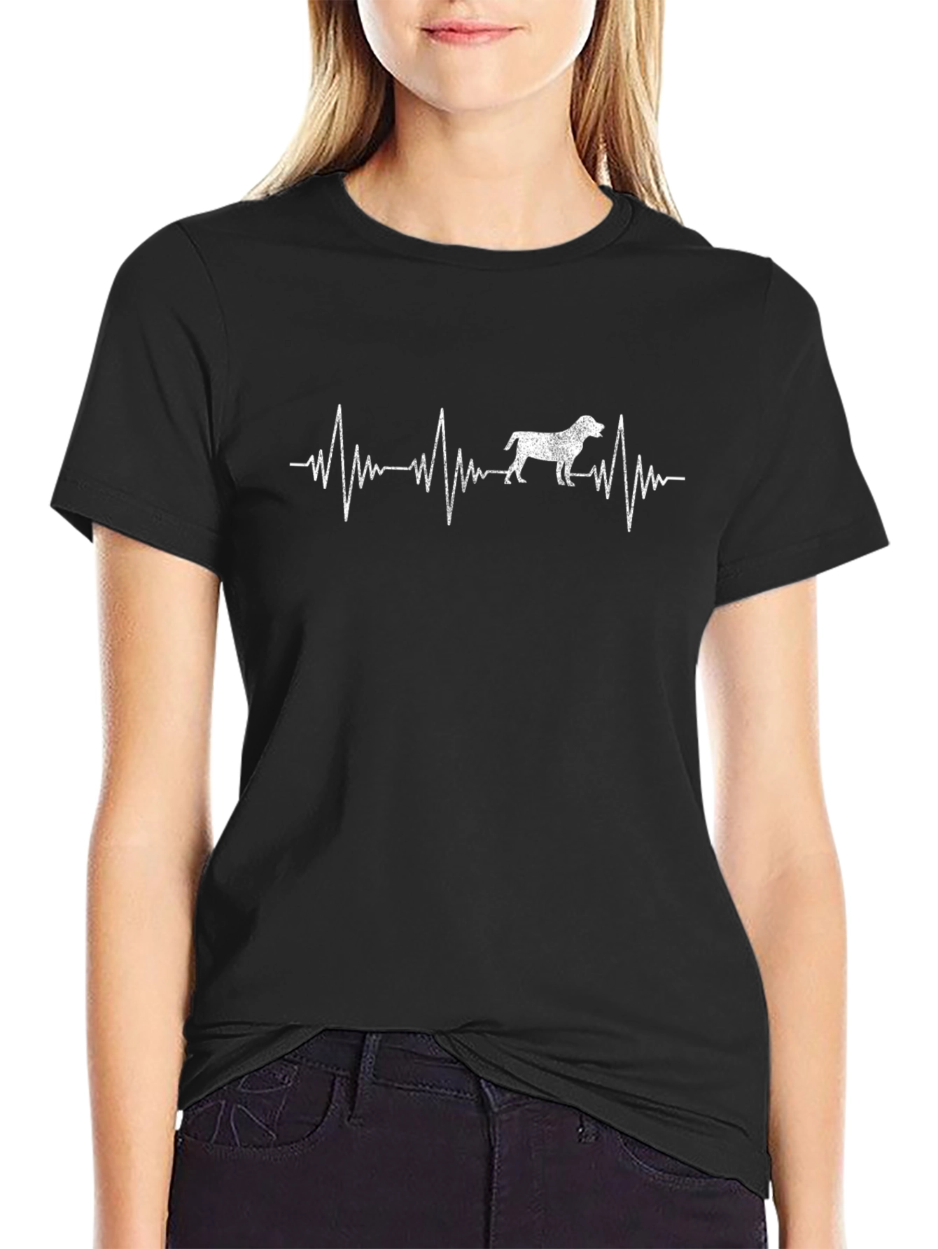 Dog Heartbeat T-Shirt - Black