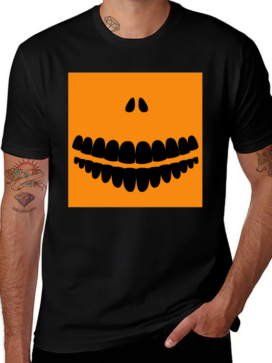 Halloween Pumpkin Face Black T-Shirt