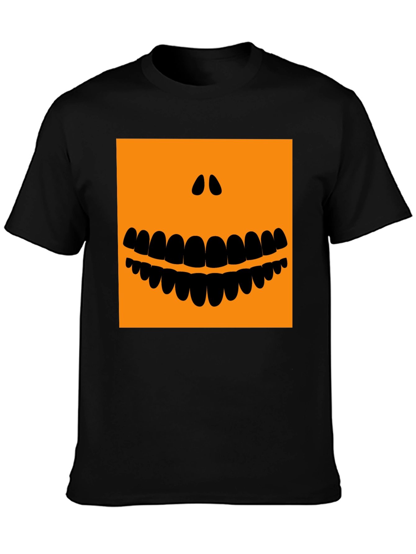Halloween Pumpkin Face Black T-Shirt