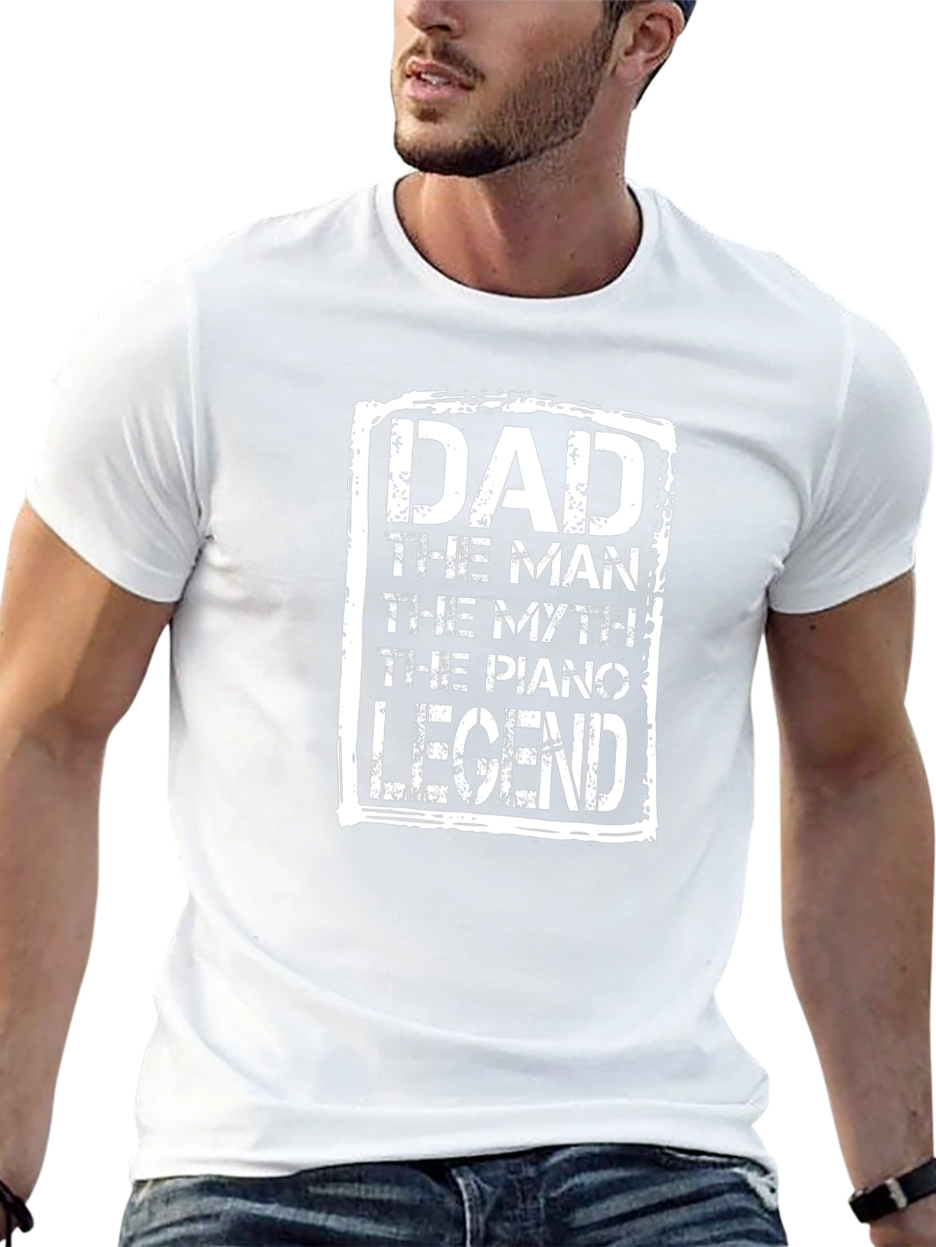Dad Piano Legend T-Shirt - Mens Black Tee