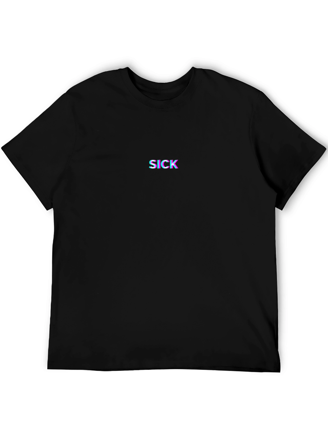 Sick Glitch Graphic Black T-Shirt