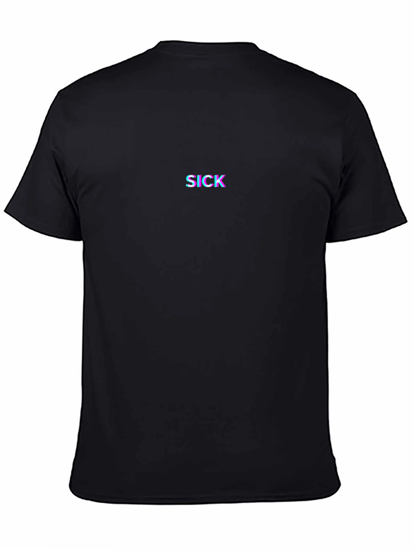 Sick Glitch Graphic Black T-Shirt