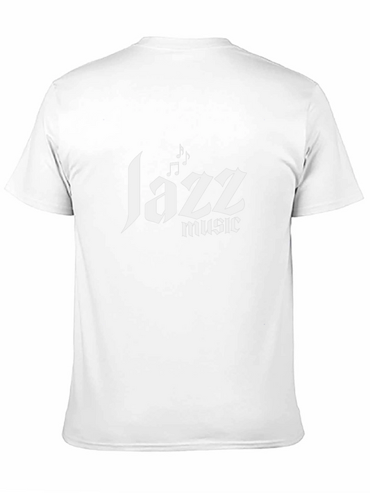 Jazz Music Graphic Tee - Black Cotton T-Shirt