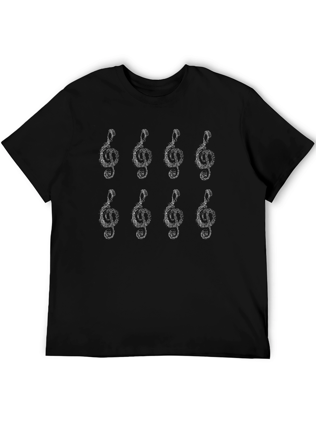 Musical Note Graphic Tee - Black