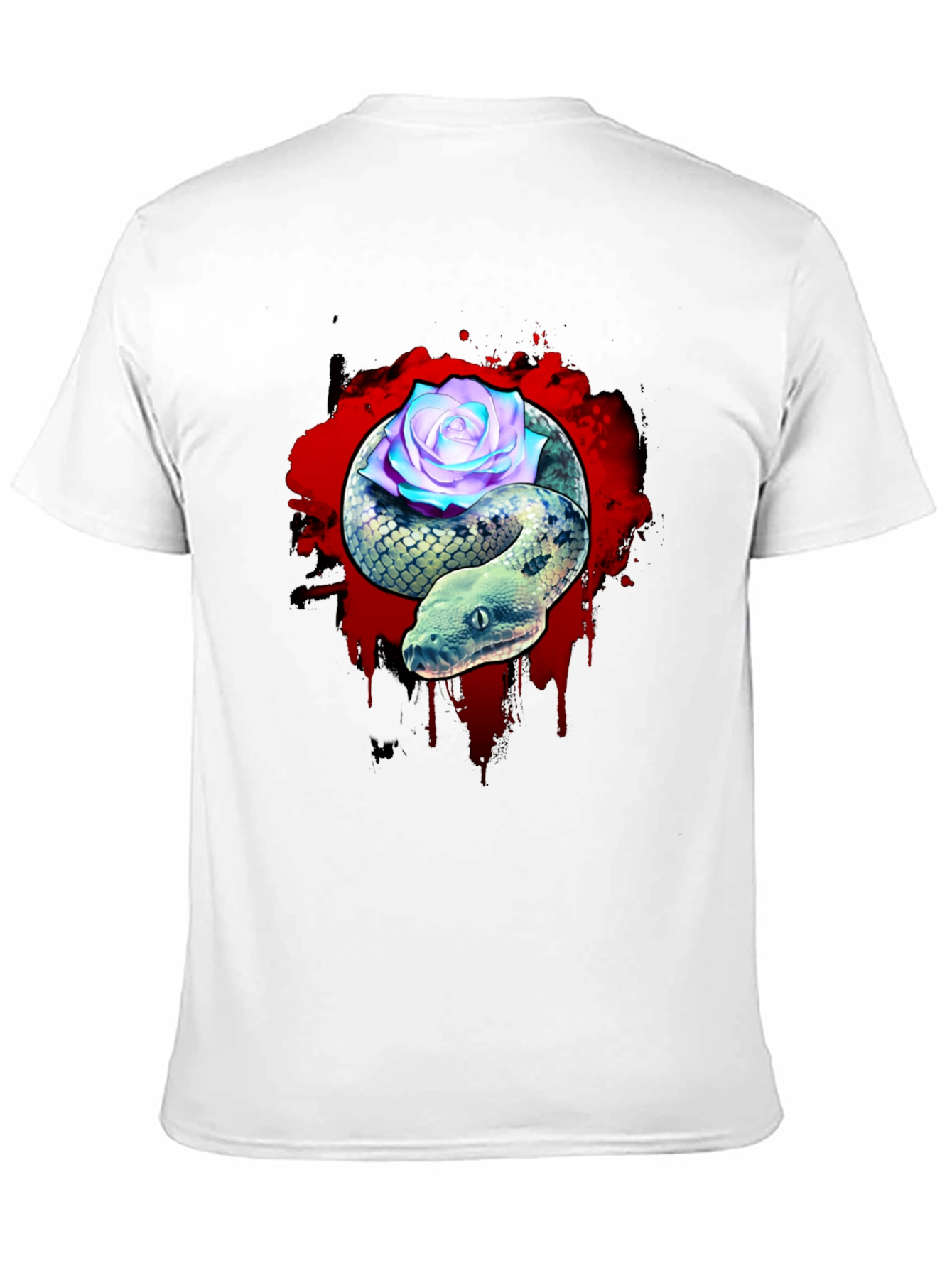 Snake and Rose Graphic T-Shirt - Unique Design
