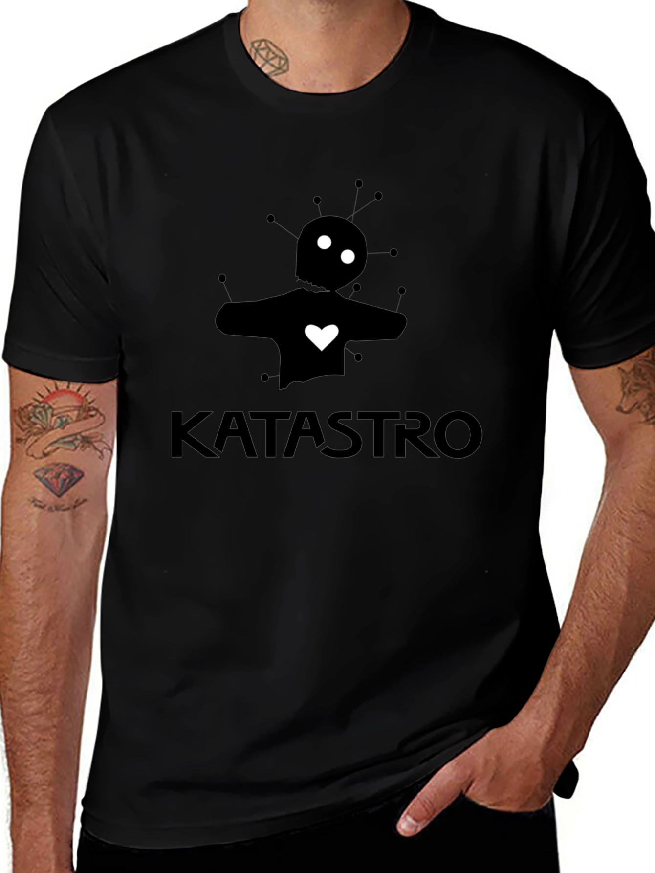 Katastro T-Shirt: Stylish Black Graphic Tee