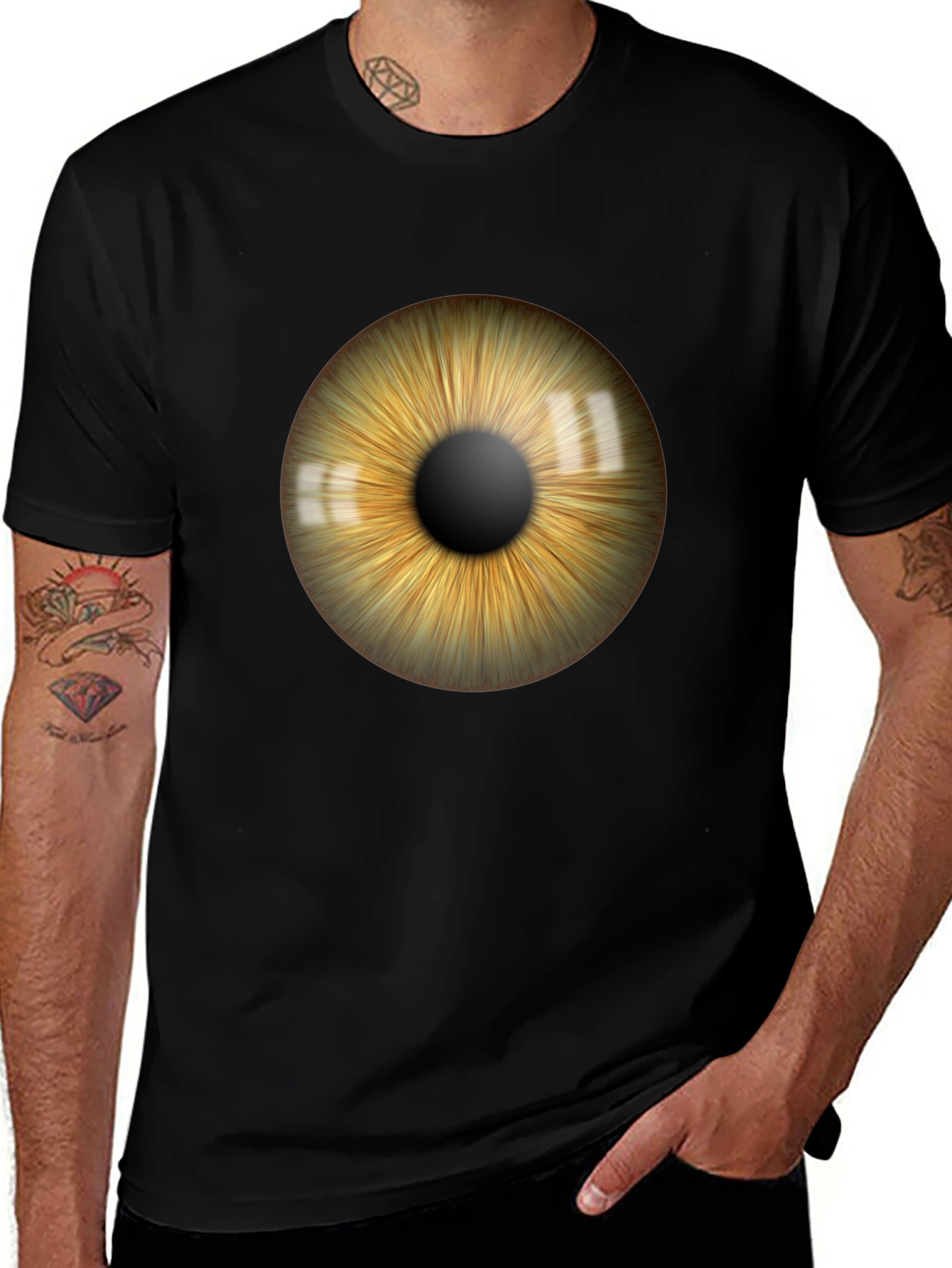 Eye Graphic Black T-Shirt - Unique Print Tee