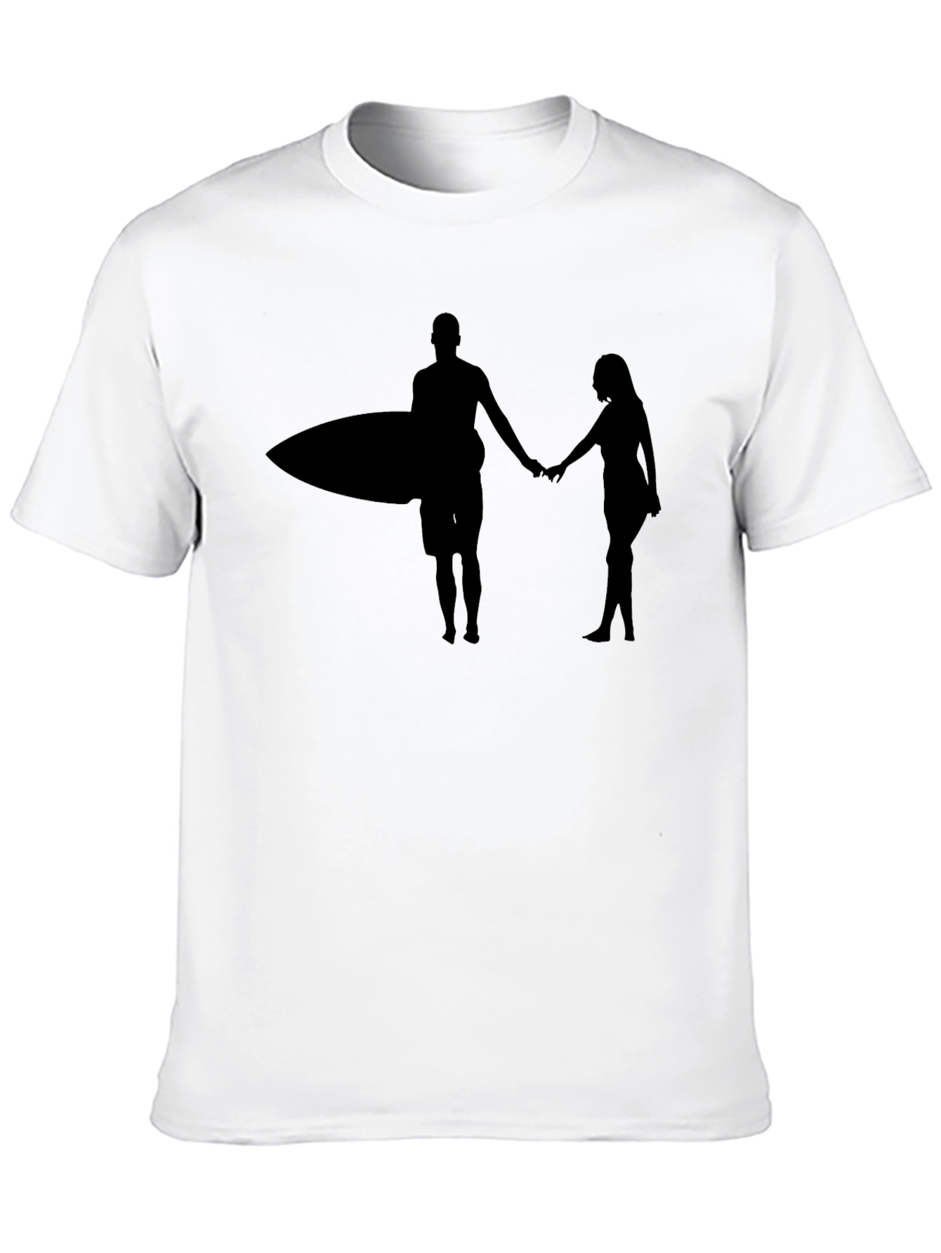 Surfer Couple Graphic Tee - Black