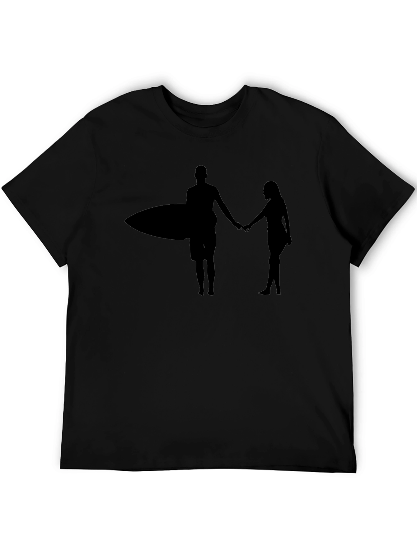 Surfer Couple Graphic Tee - Black