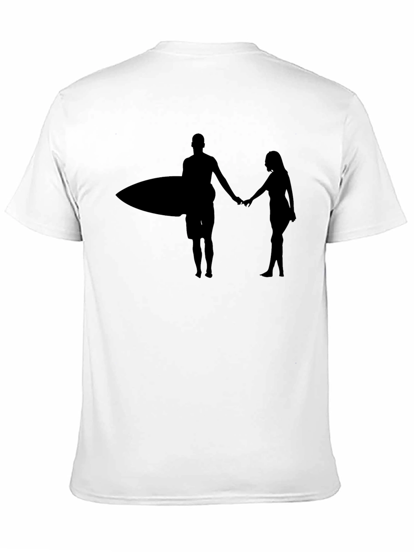 Surfer Couple Graphic Tee - Black