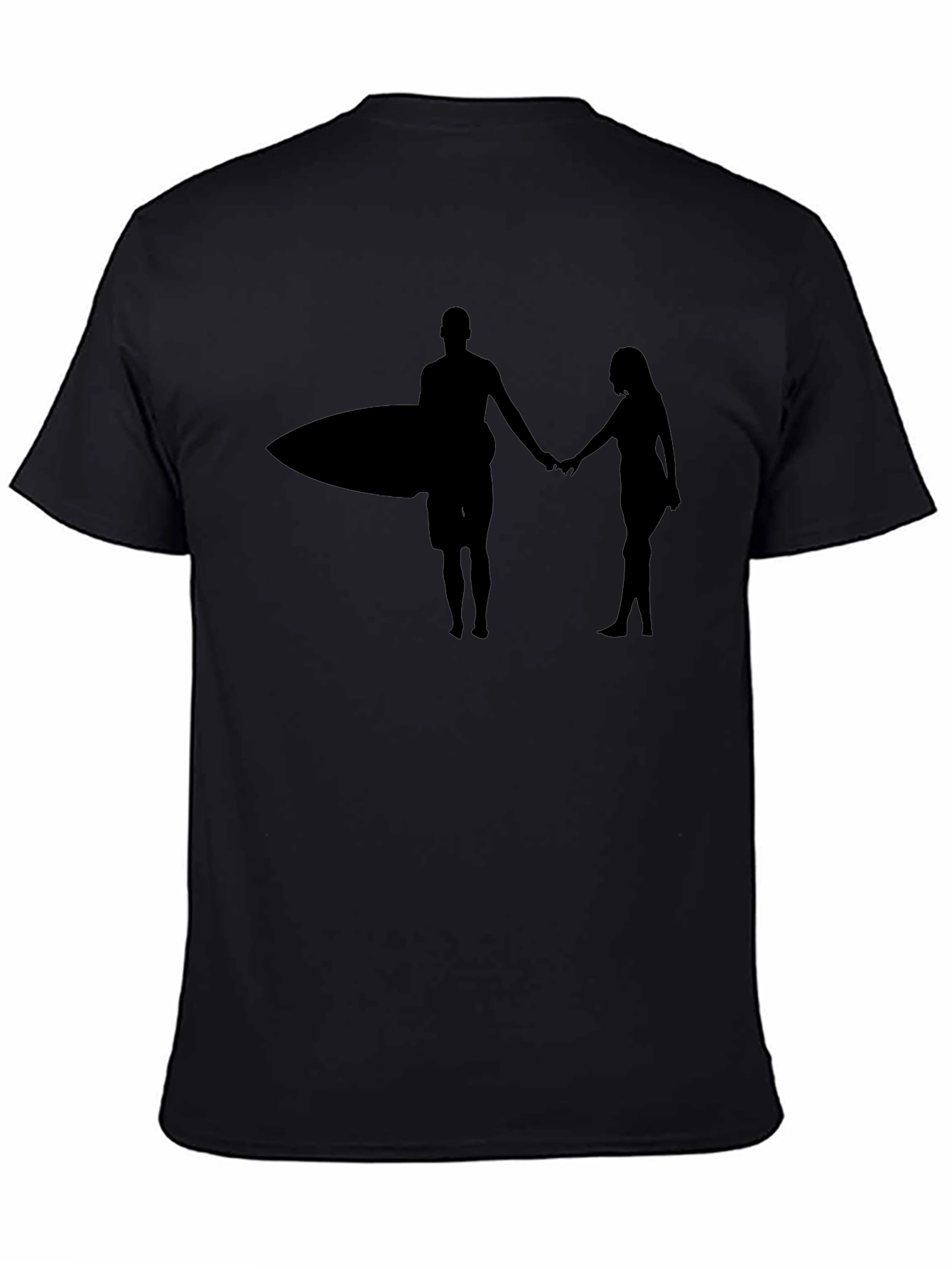 Surfer Couple Graphic Tee - Black