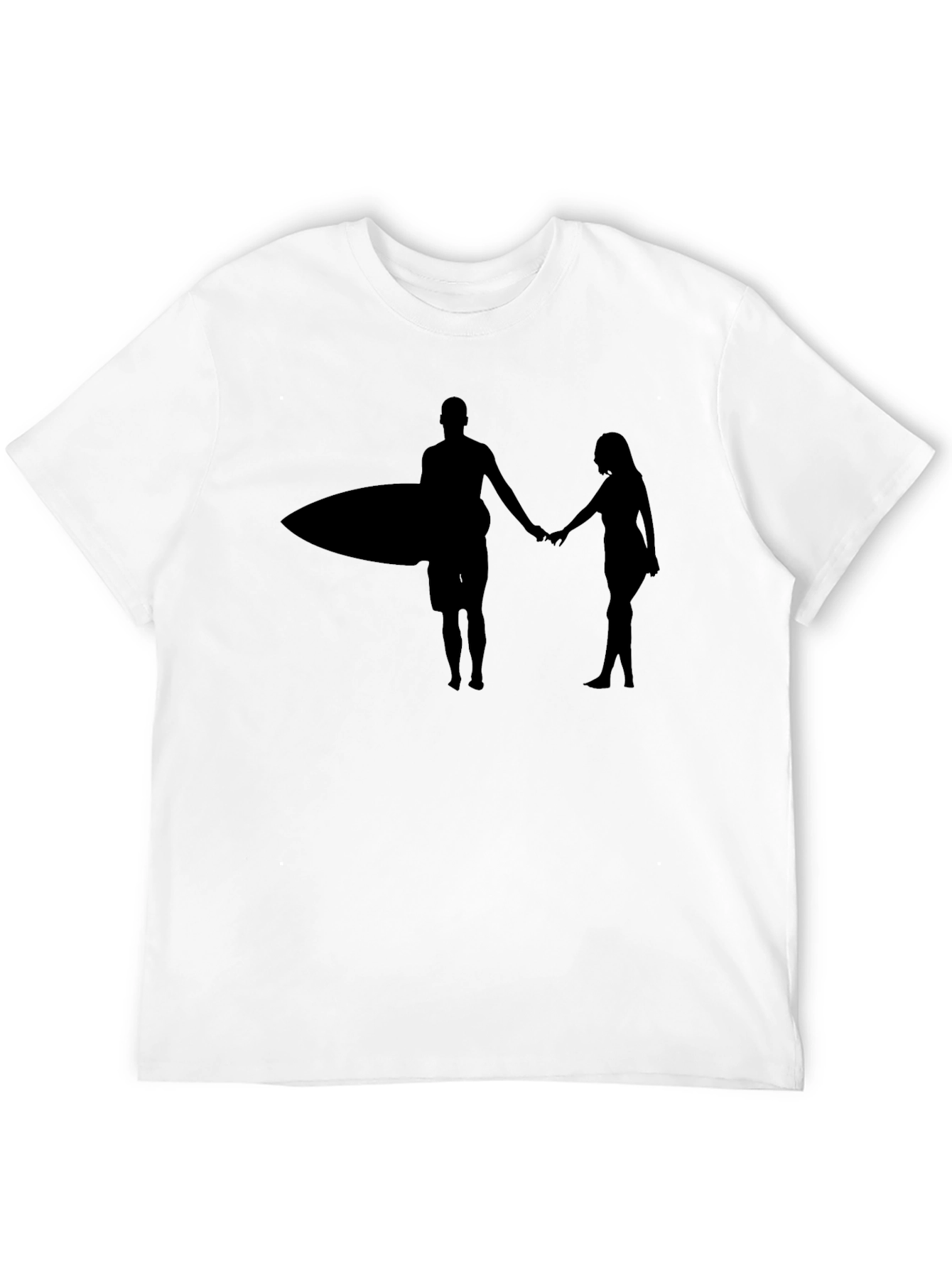 Surfer Couple Graphic Tee - Black