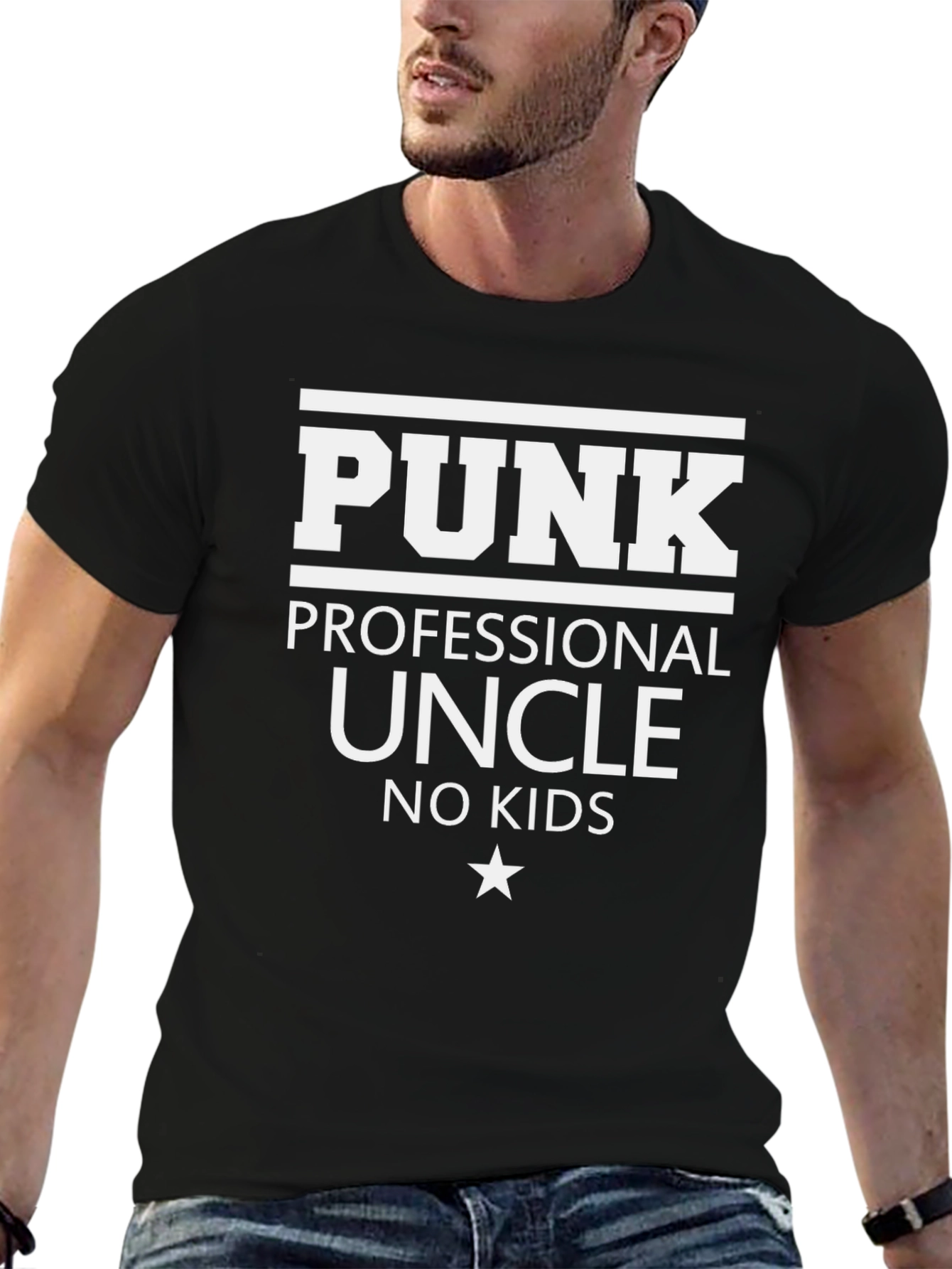 Punk Professional Uncle No Kids Black T-Shirt