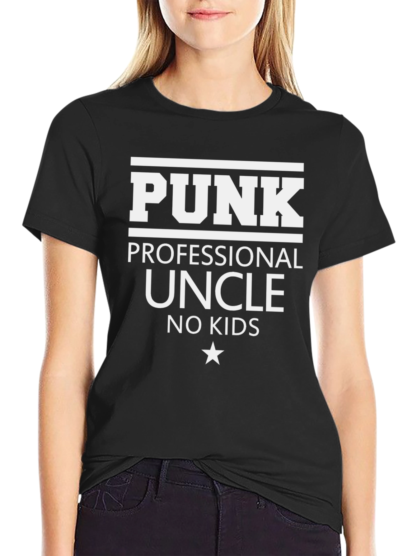 Punk Professional Uncle No Kids Black T-Shirt
