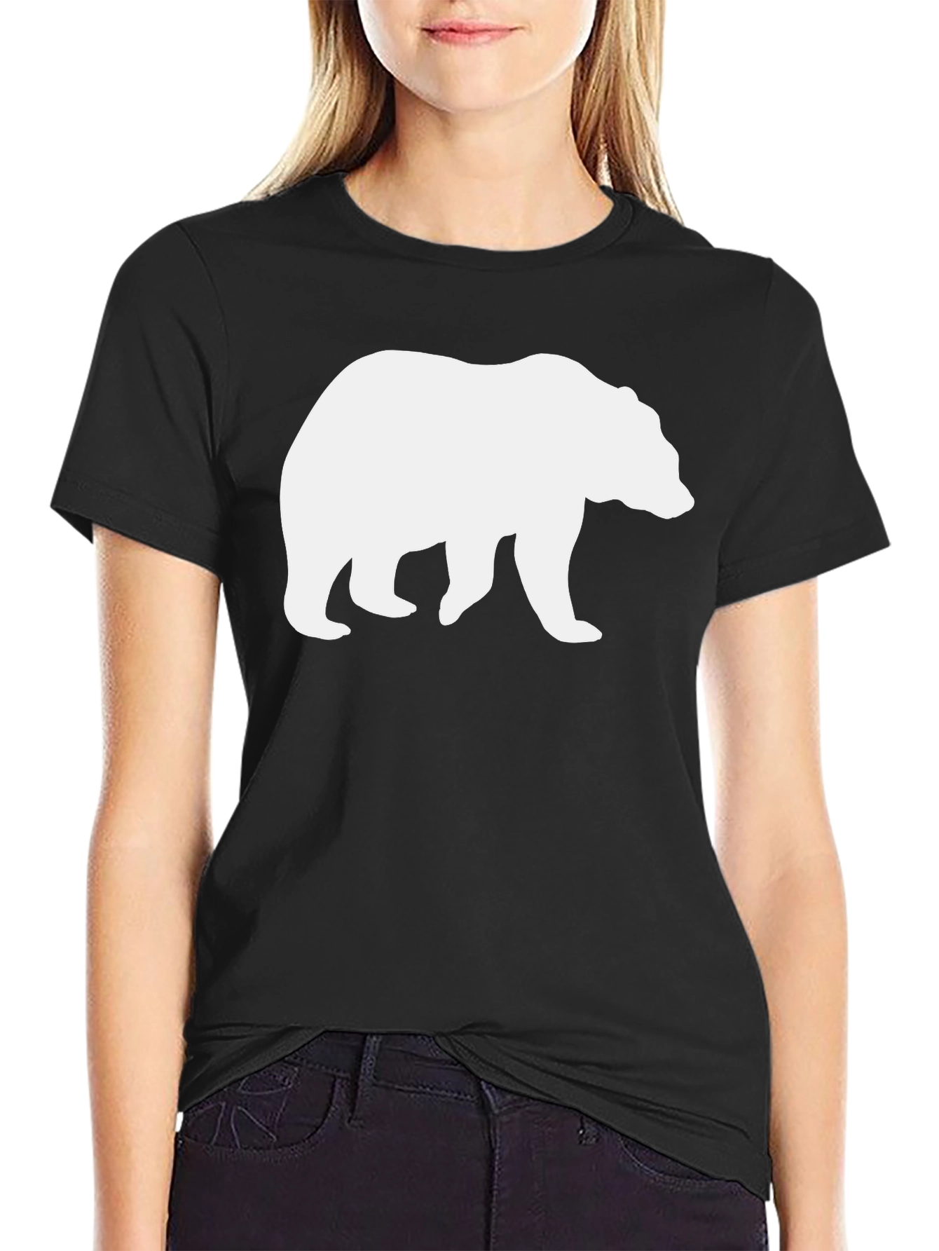 Bear Graphic Tee - Black Casual T-Shirt