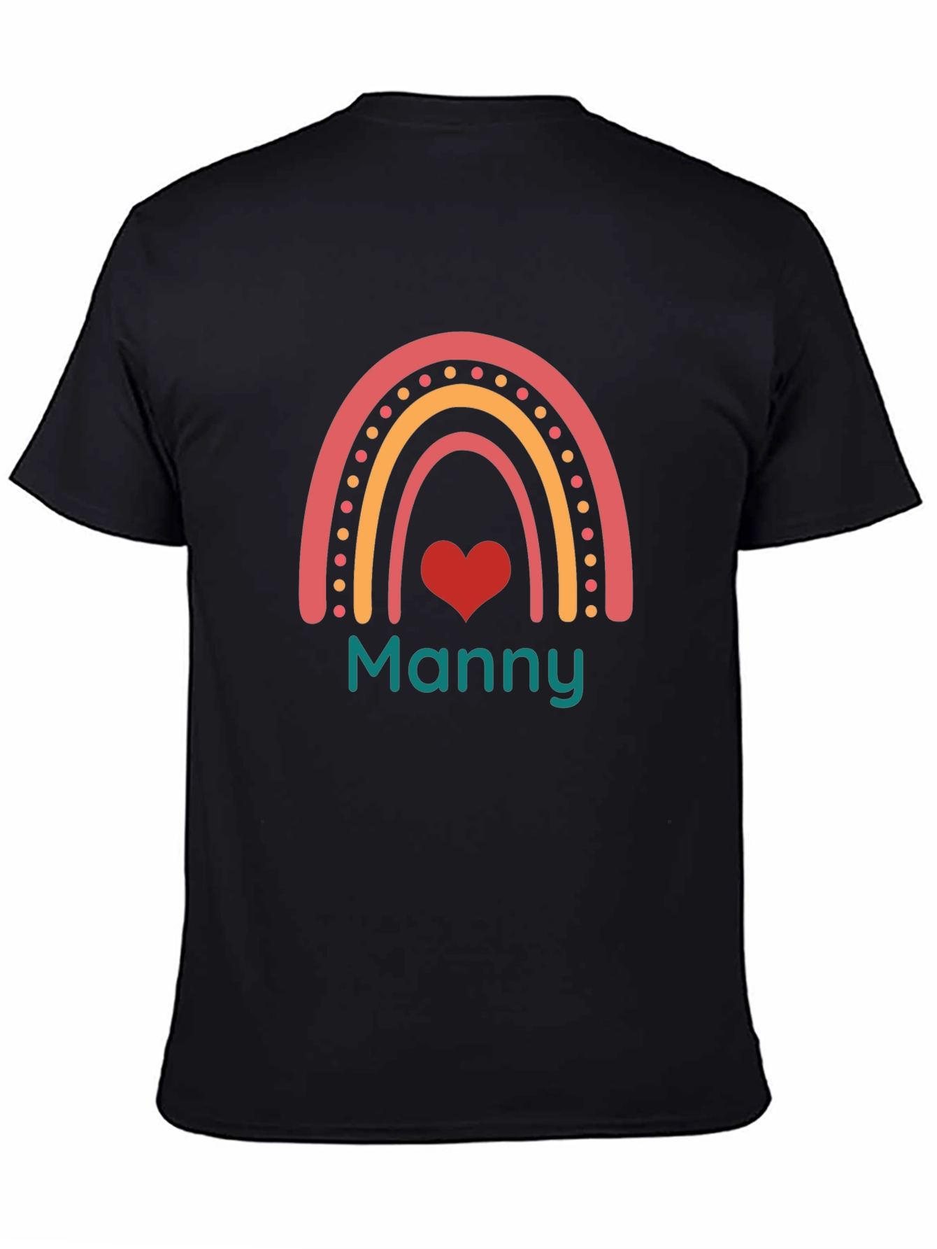 Rainbow Manny Graphic Tee - Black Cotton Blend