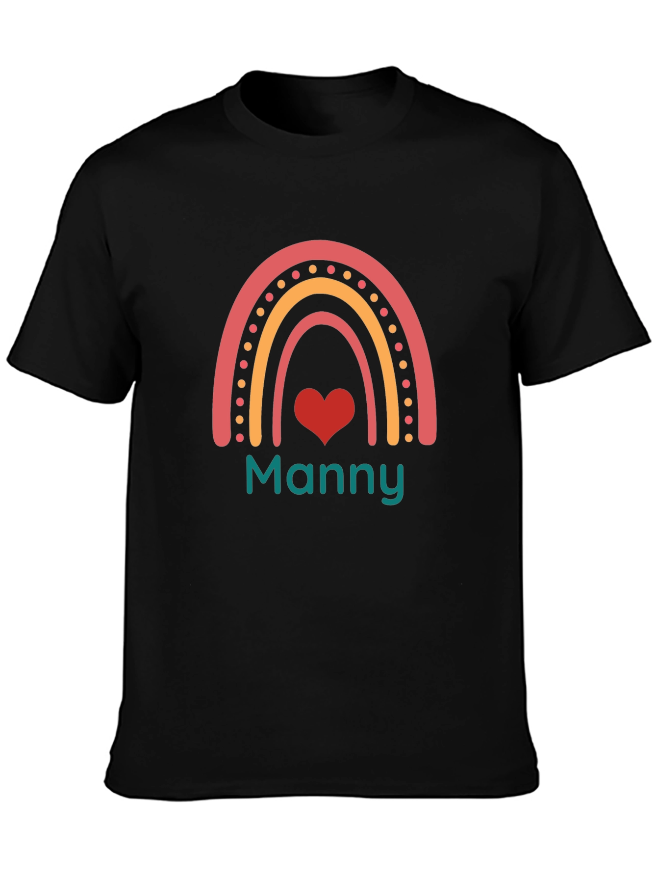Rainbow Manny Graphic Tee - Black Cotton Blend