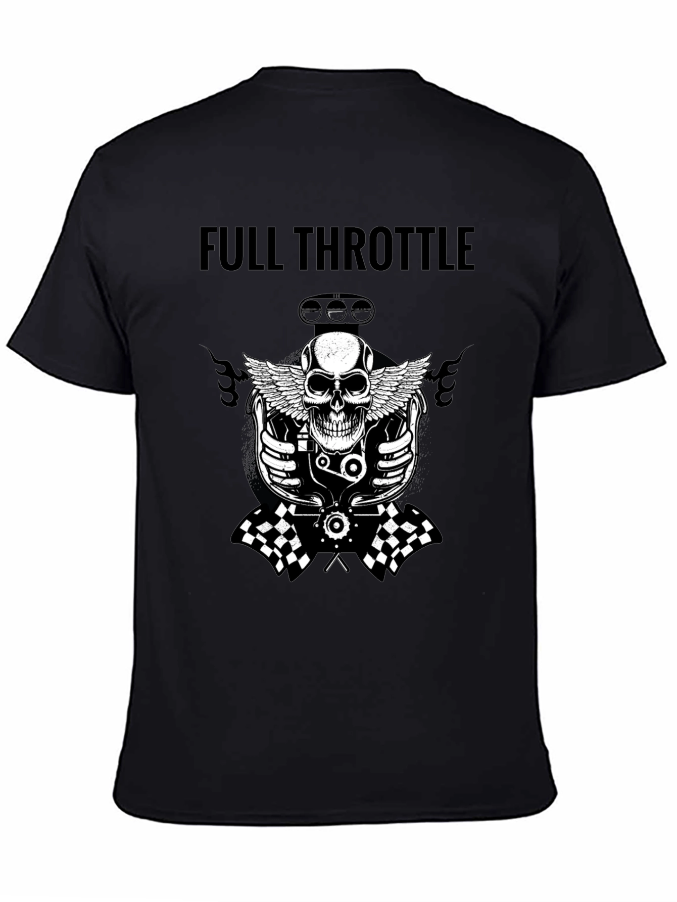 Full Throttle Skull Graphic Tee - Black