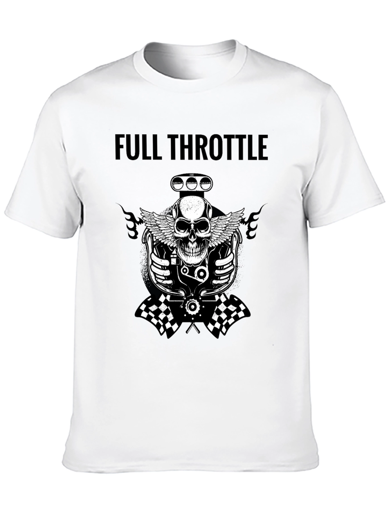 Full Throttle Skull Graphic Tee - Black