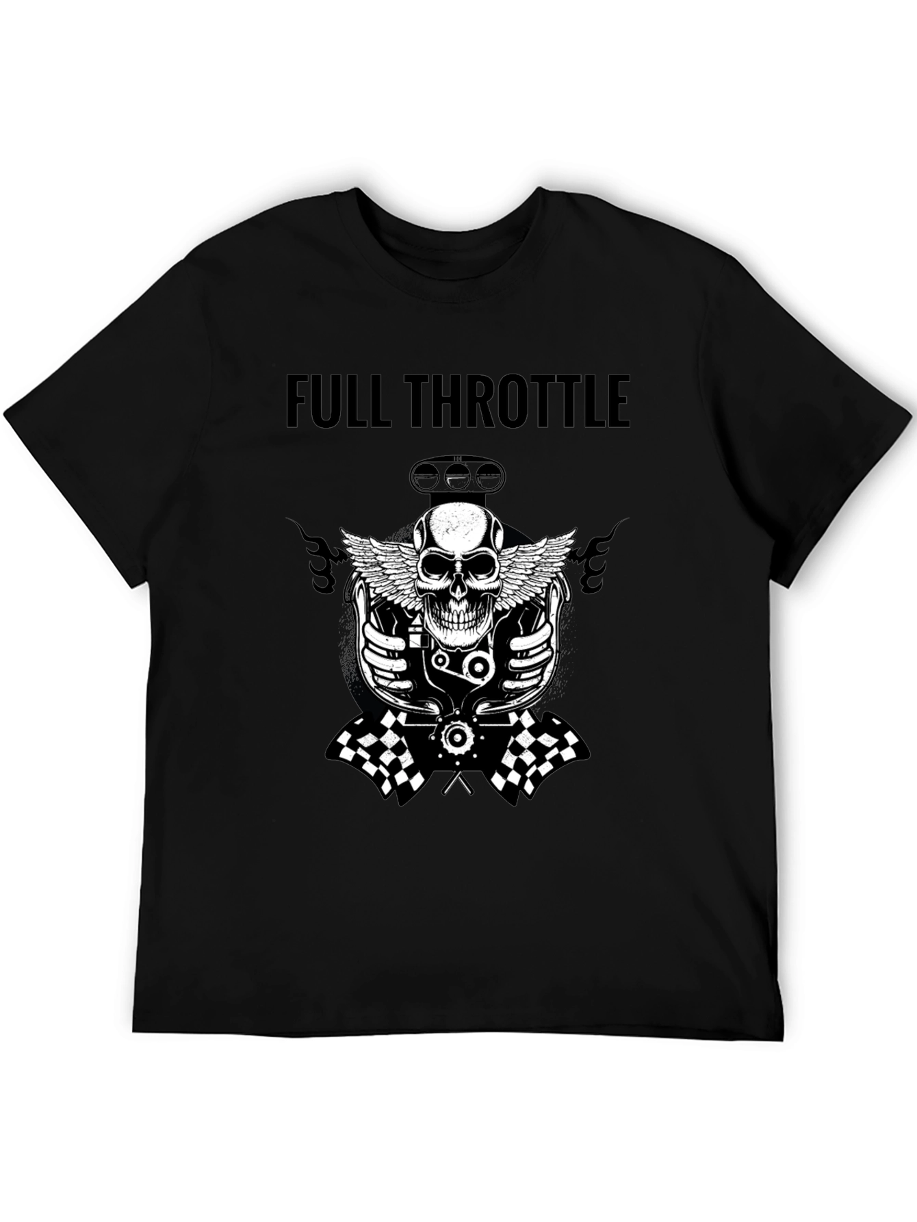 Full Throttle Skull Graphic Tee - Black