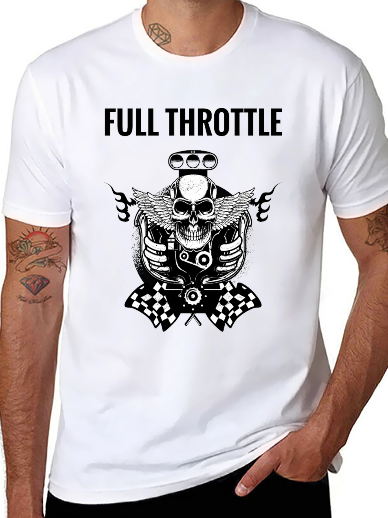 Full Throttle Skull Graphic Tee - Black