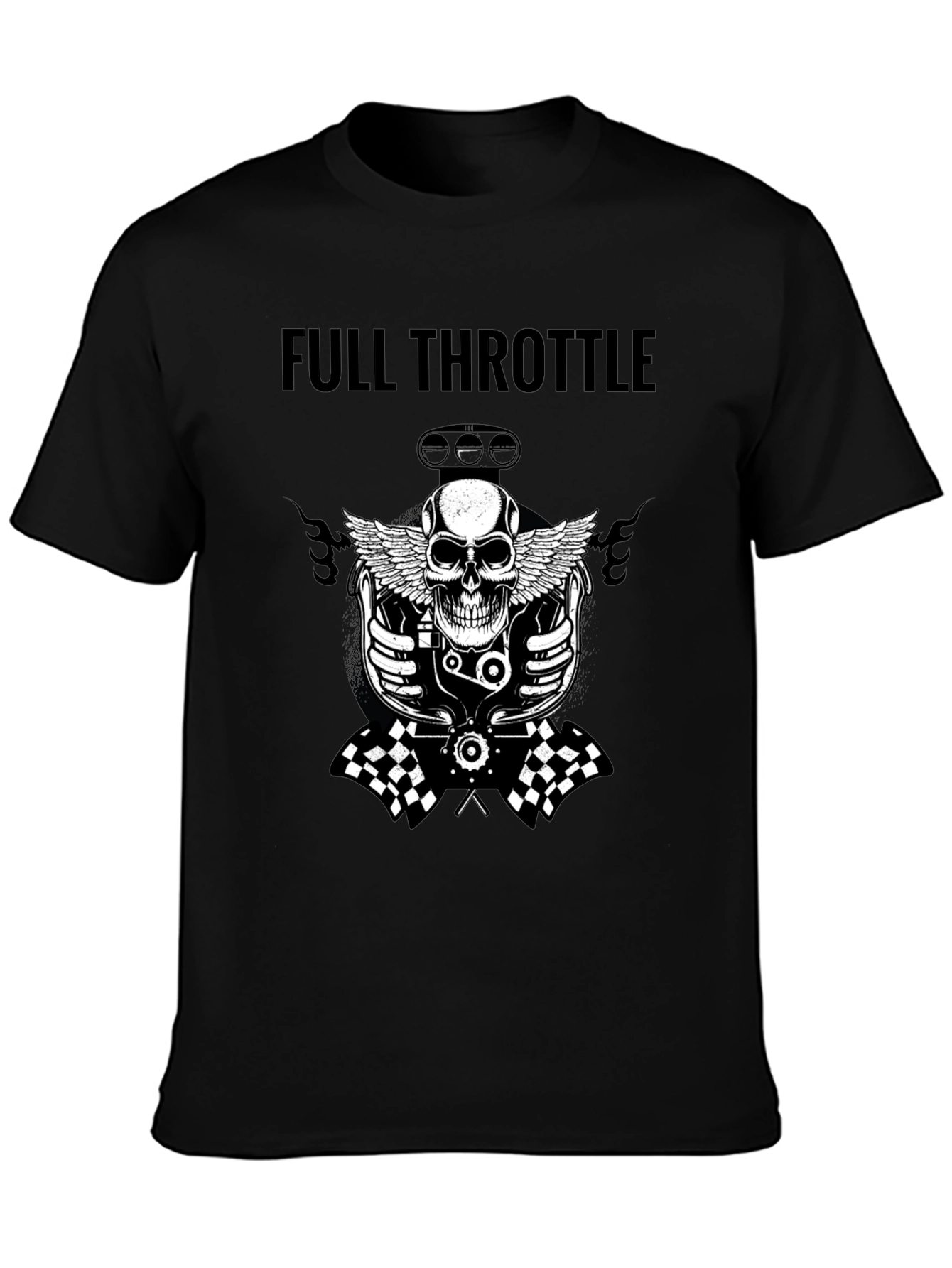 Full Throttle Skull Graphic Tee - Black