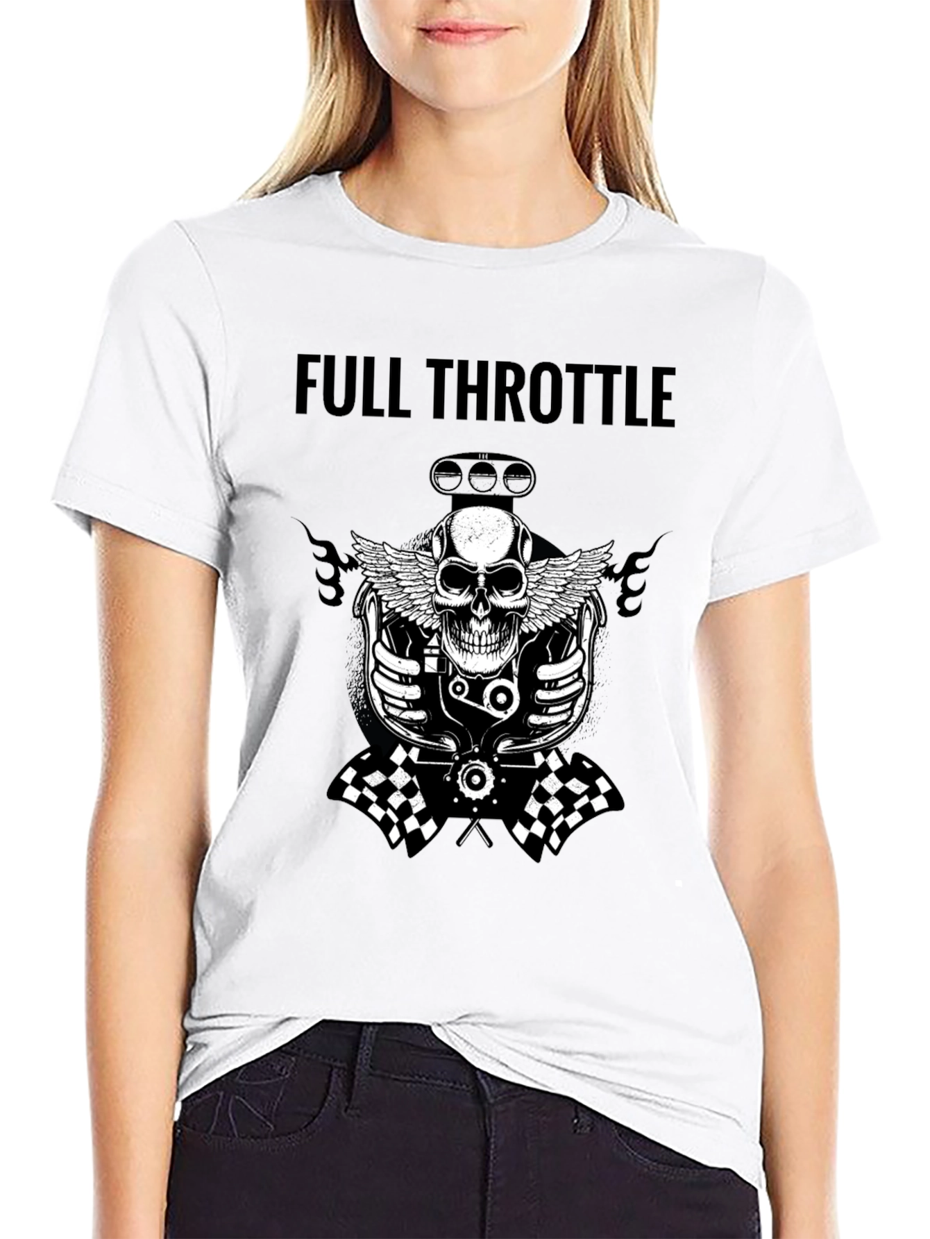 Full Throttle Skull Graphic Tee - Black