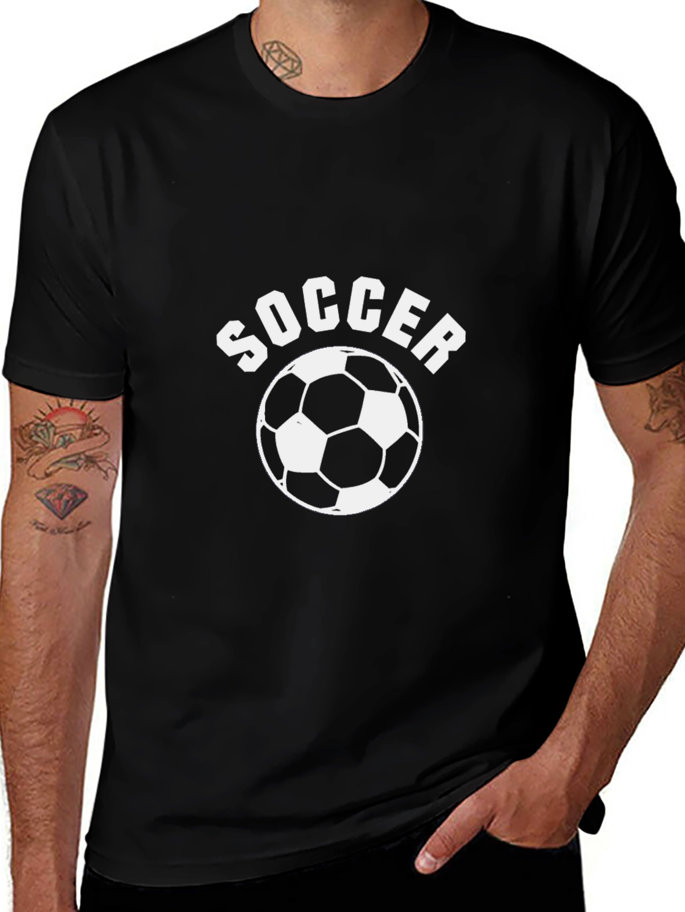 Soccer Graphic T-Shirt - Black Cotton Tee