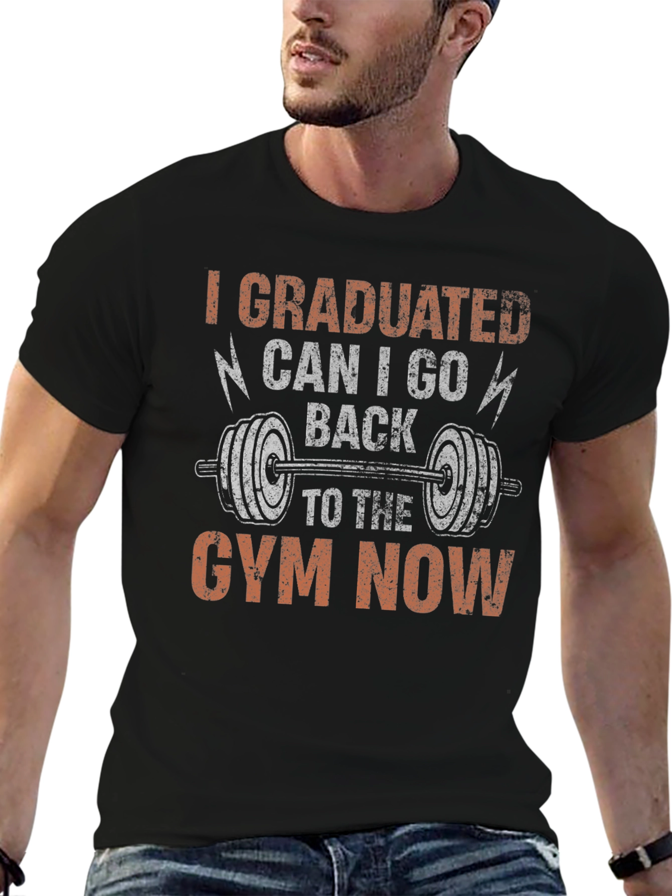 Graduated Gym T-Shirt Funny Workout Apparel
