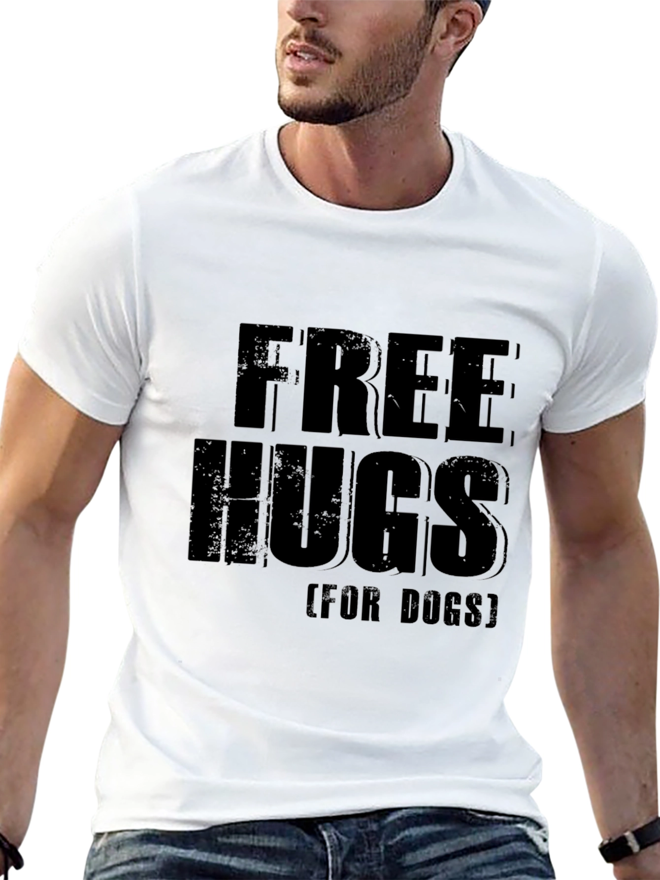 Free Hugs (For Dogs) Black Graphic T-Shirt