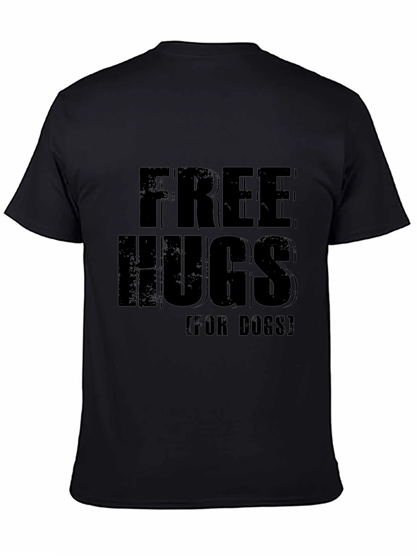Free Hugs (For Dogs) Black Graphic T-Shirt