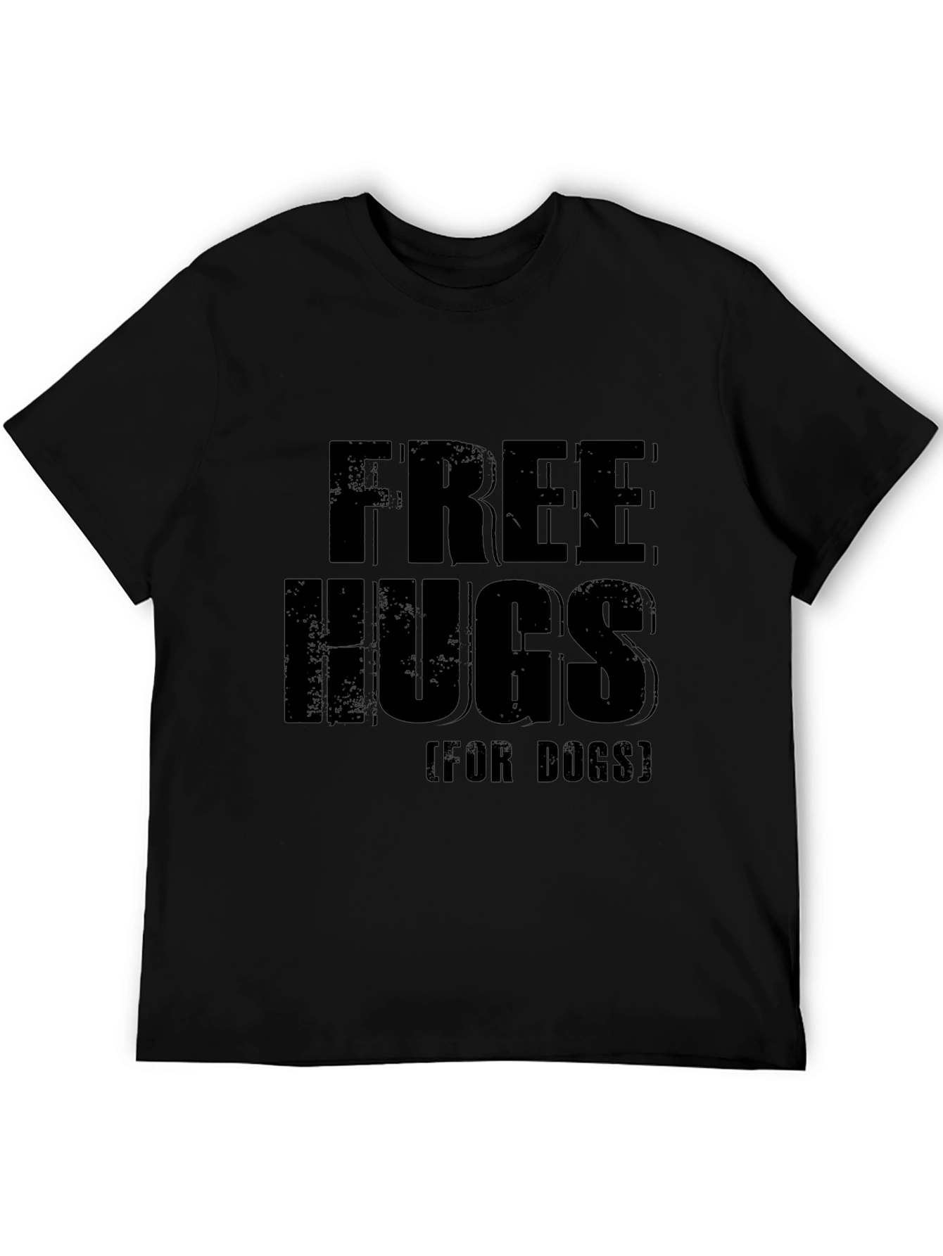 Free Hugs (For Dogs) Black Graphic T-Shirt