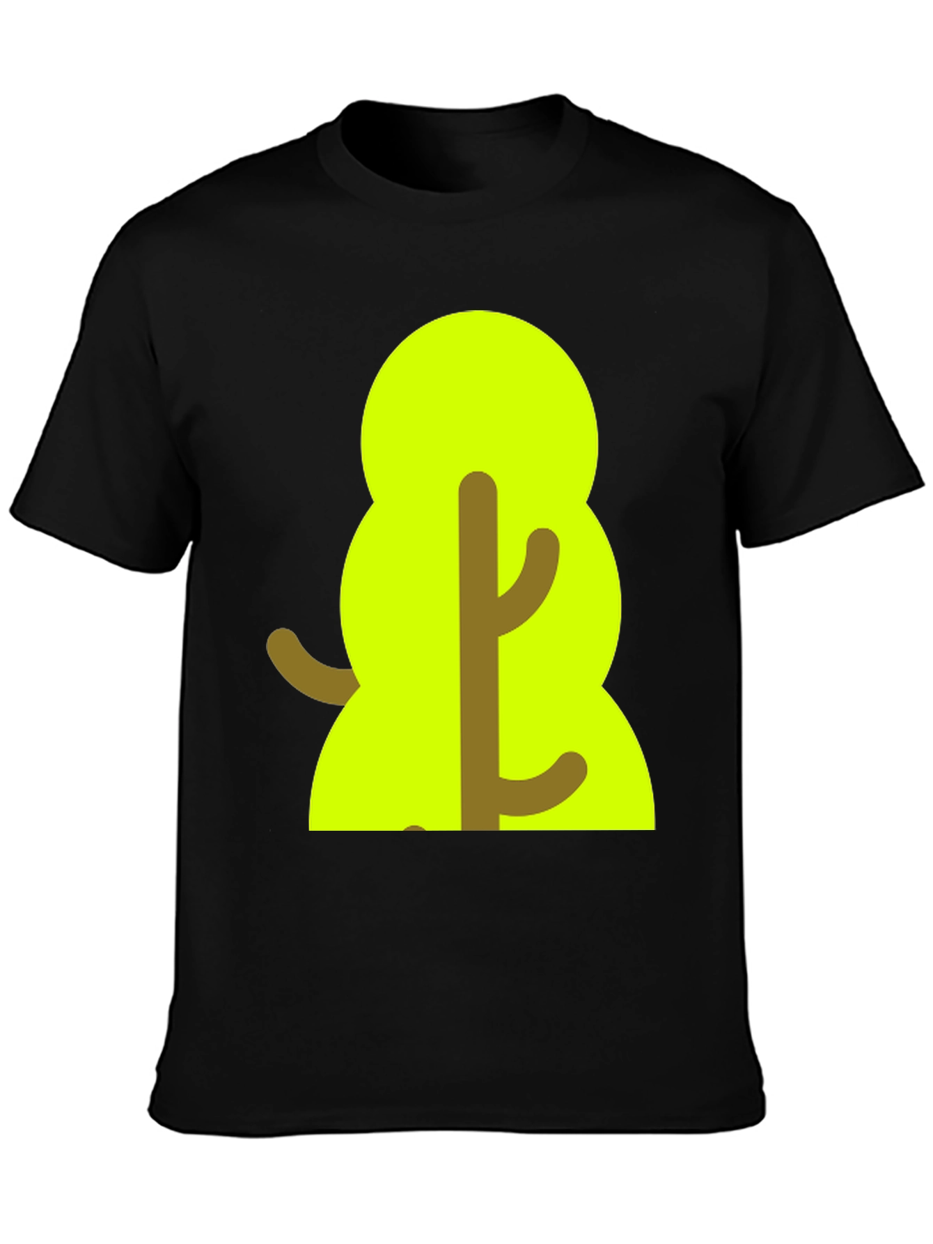 Cartoon Tree Graphic Tee - Black Unisex T-Shirt