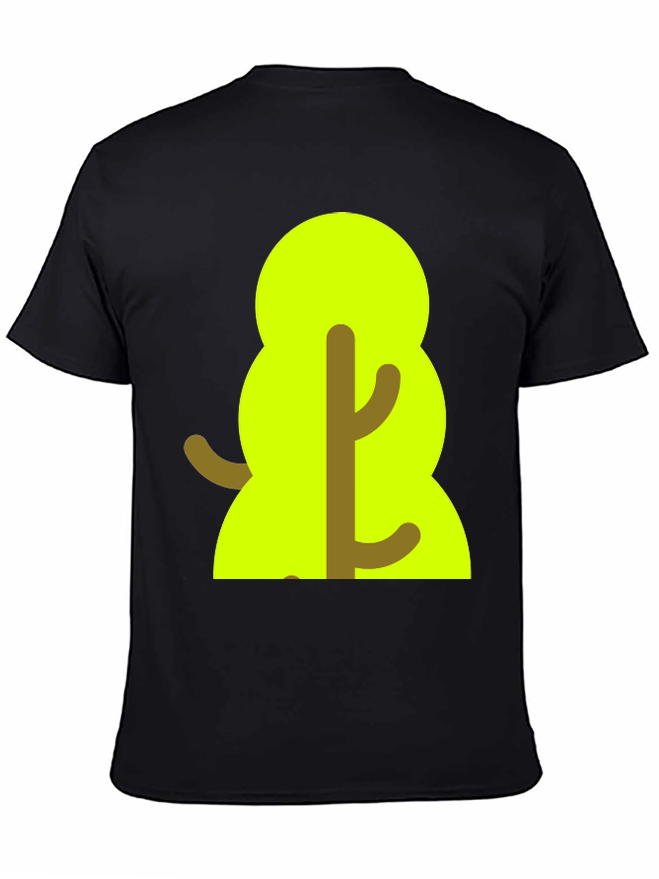 Cartoon Tree Graphic Tee - Black Unisex T-Shirt