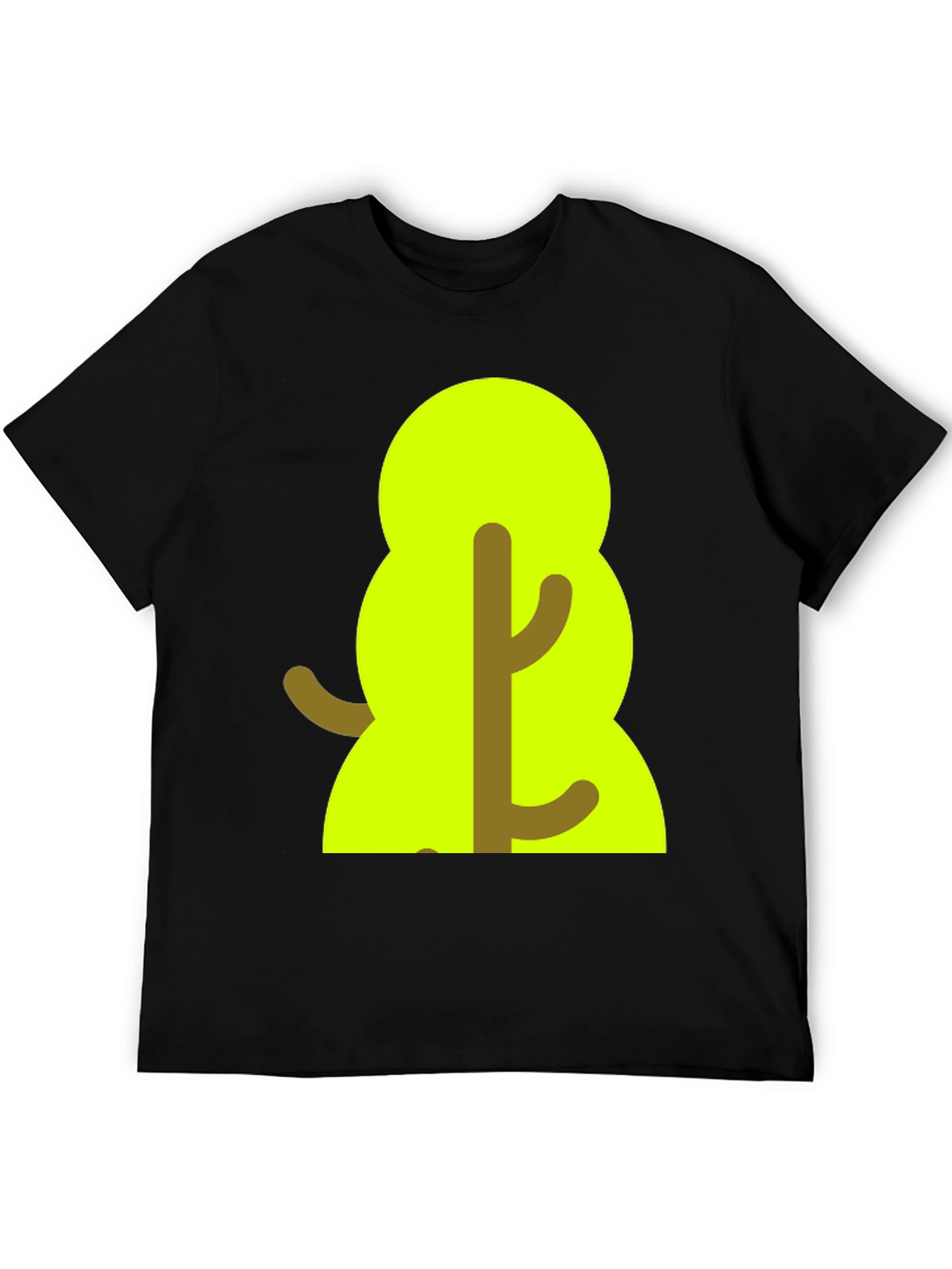 Cartoon Tree Graphic Tee - Black Unisex T-Shirt