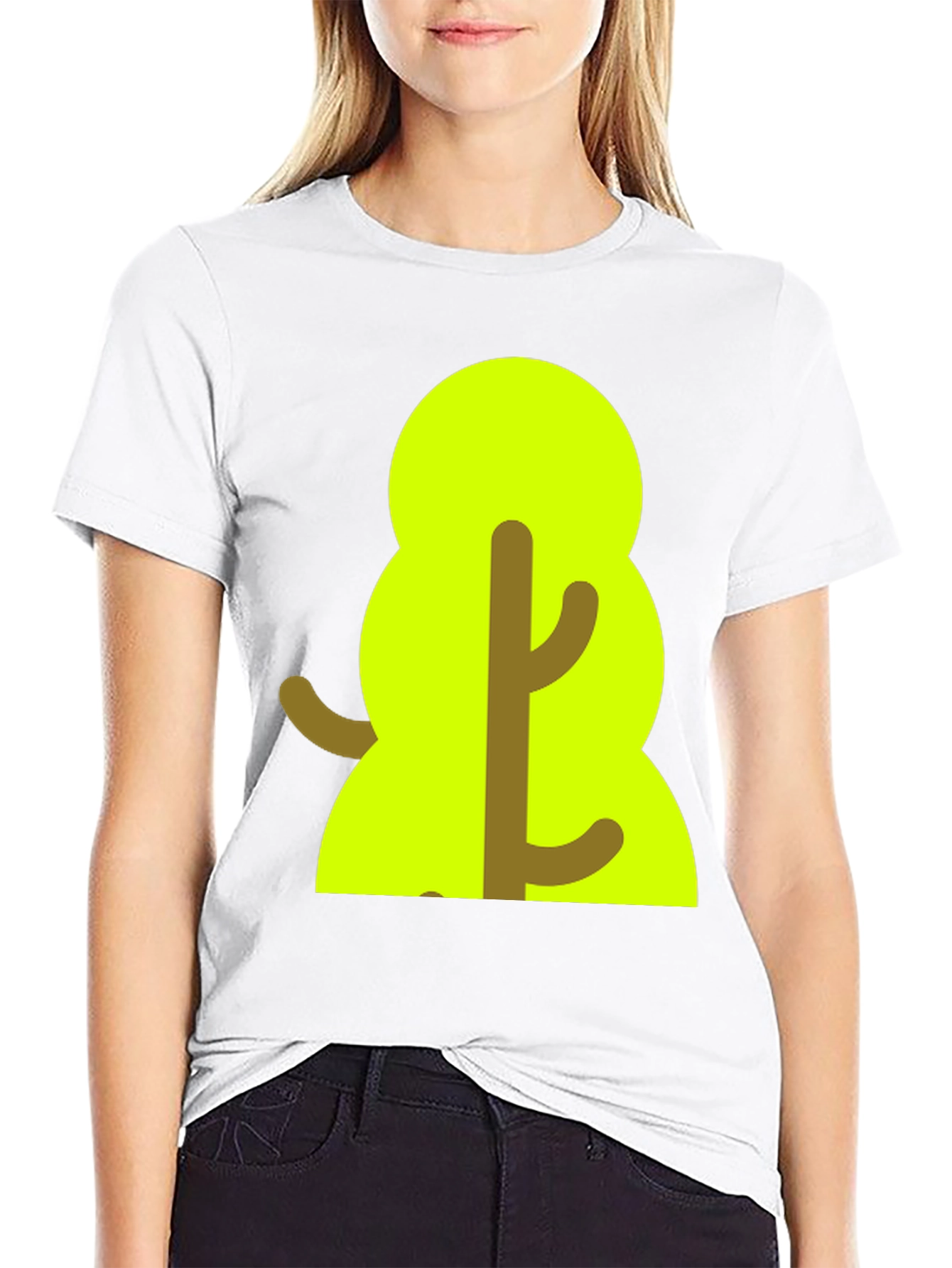 Cartoon Tree Graphic Tee - Black Unisex T-Shirt