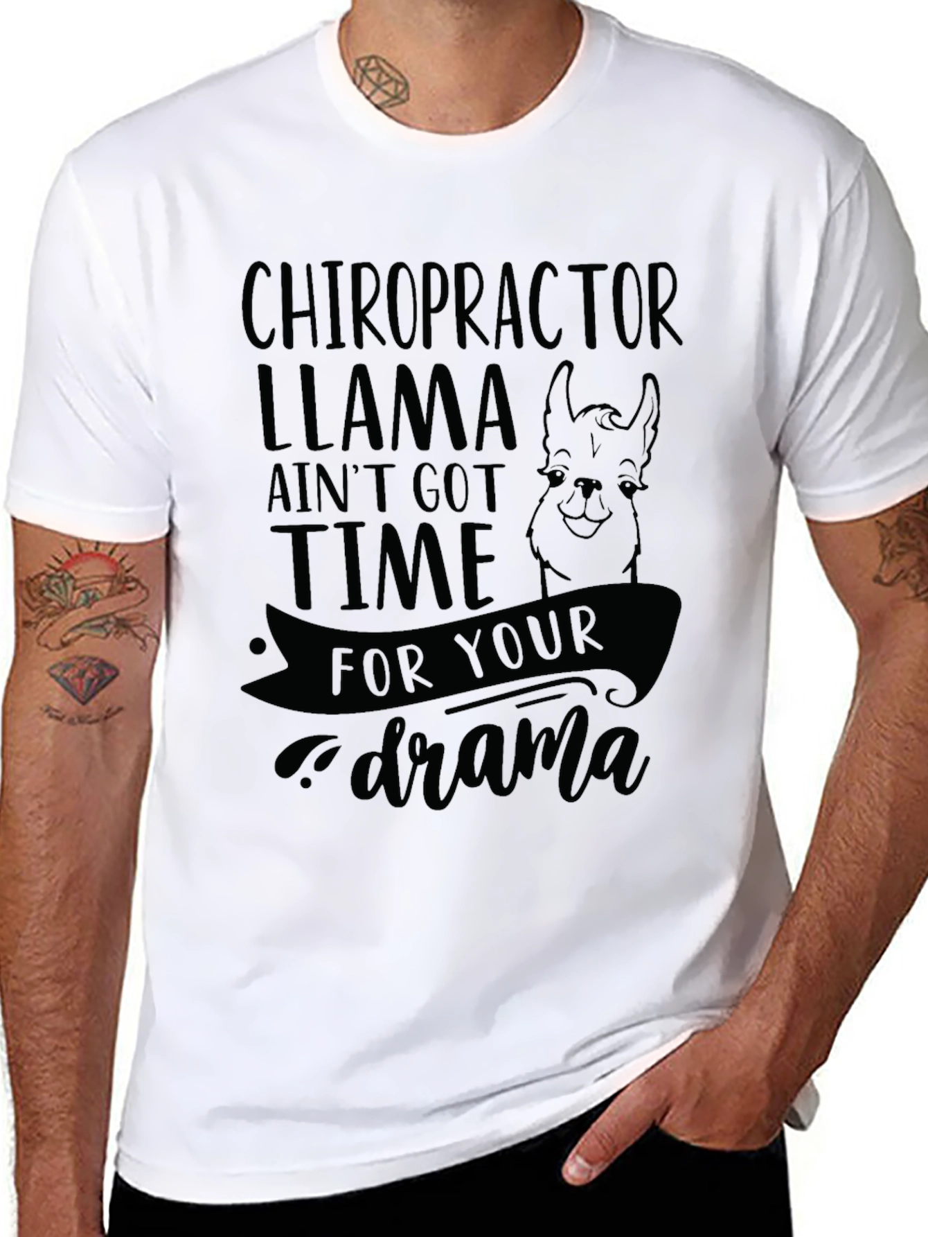 Chiropractor Llama Graphic T-Shirt