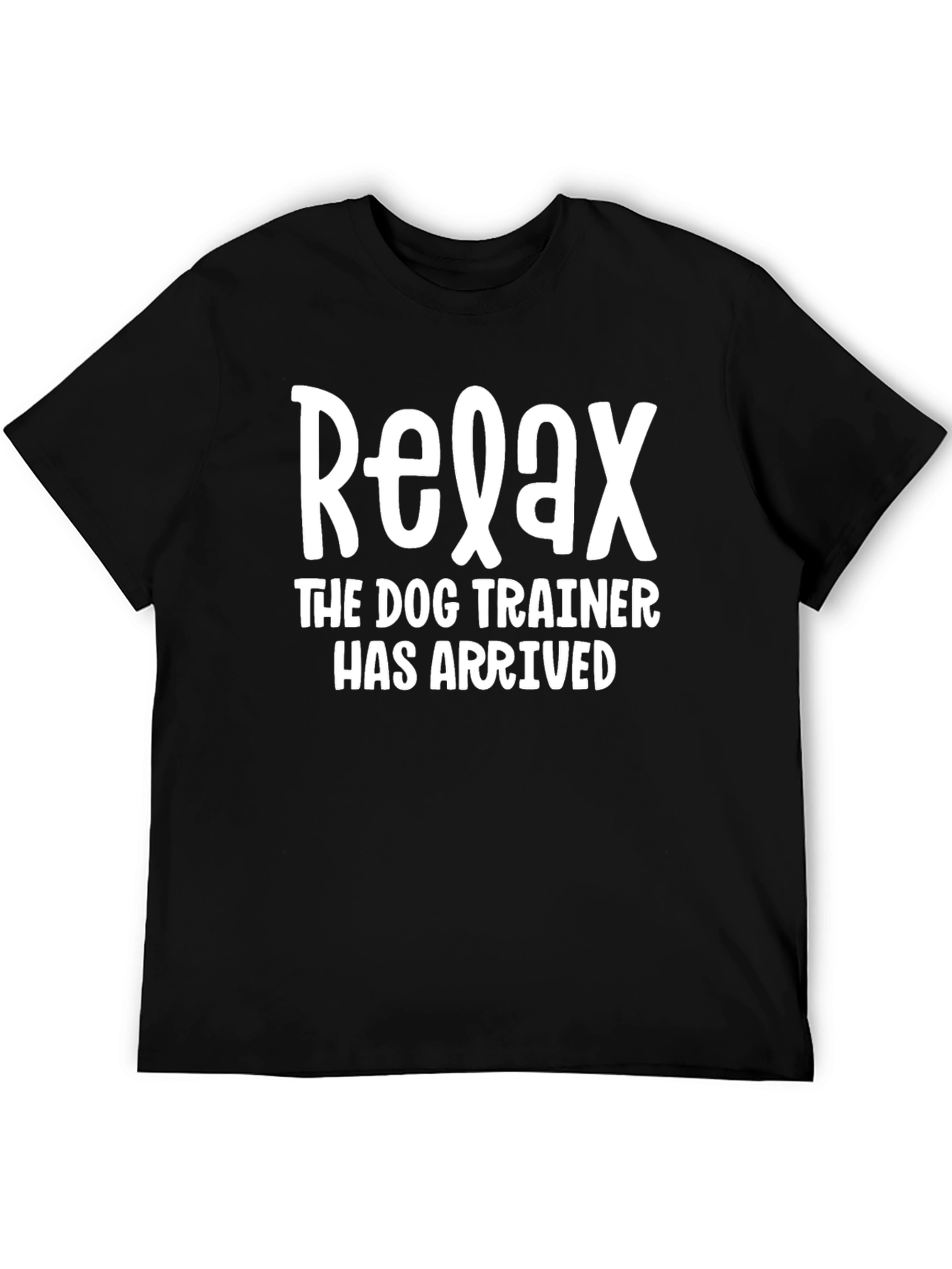Relax Dog Trainer T-Shirt - Black Cotton Graphic Tee
