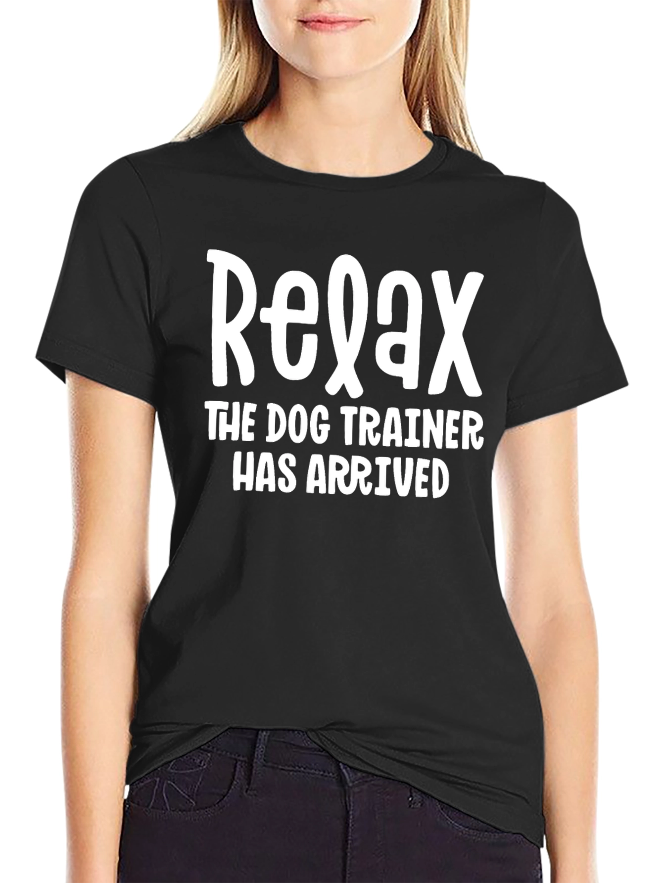 Relax Dog Trainer T-Shirt - Black Cotton Graphic Tee