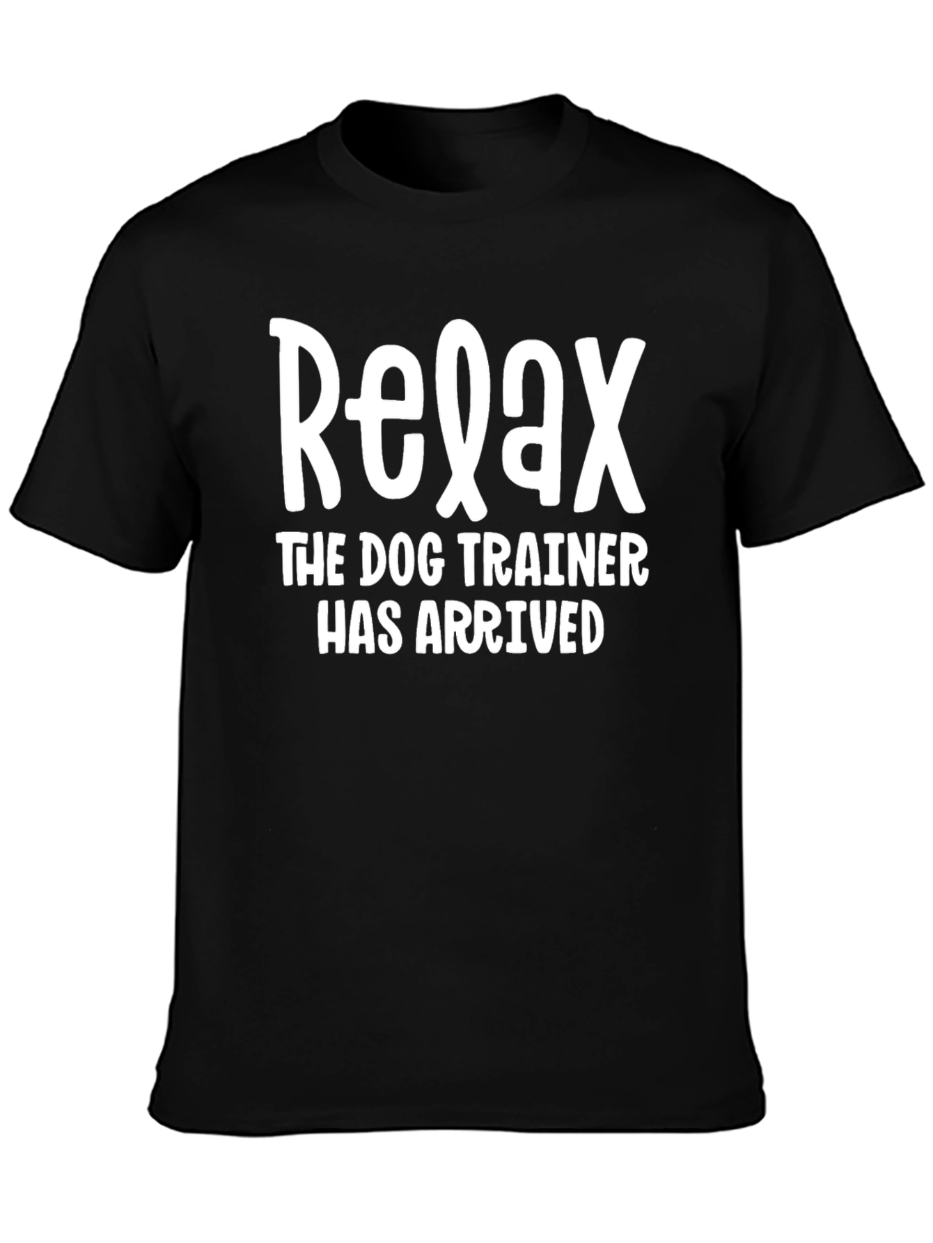 Relax Dog Trainer T-Shirt - Black Cotton Graphic Tee