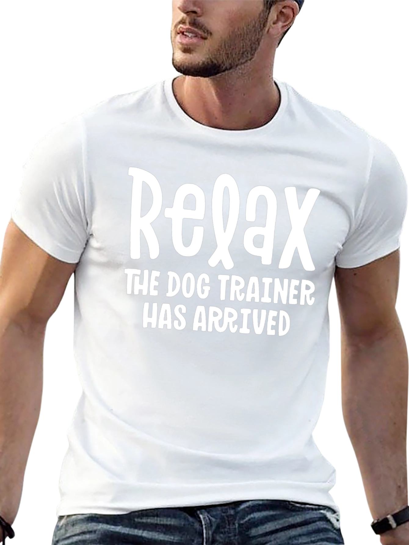 Relax Dog Trainer T-Shirt - Black Cotton Graphic Tee