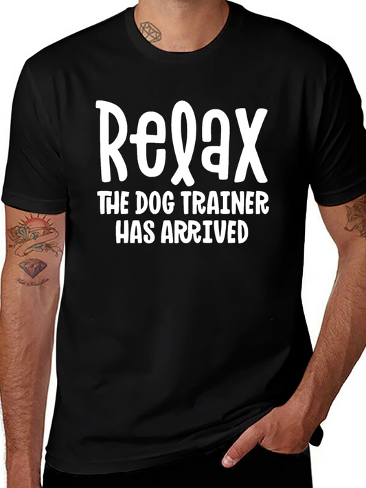 Relax Dog Trainer T-Shirt - Black Cotton Graphic Tee