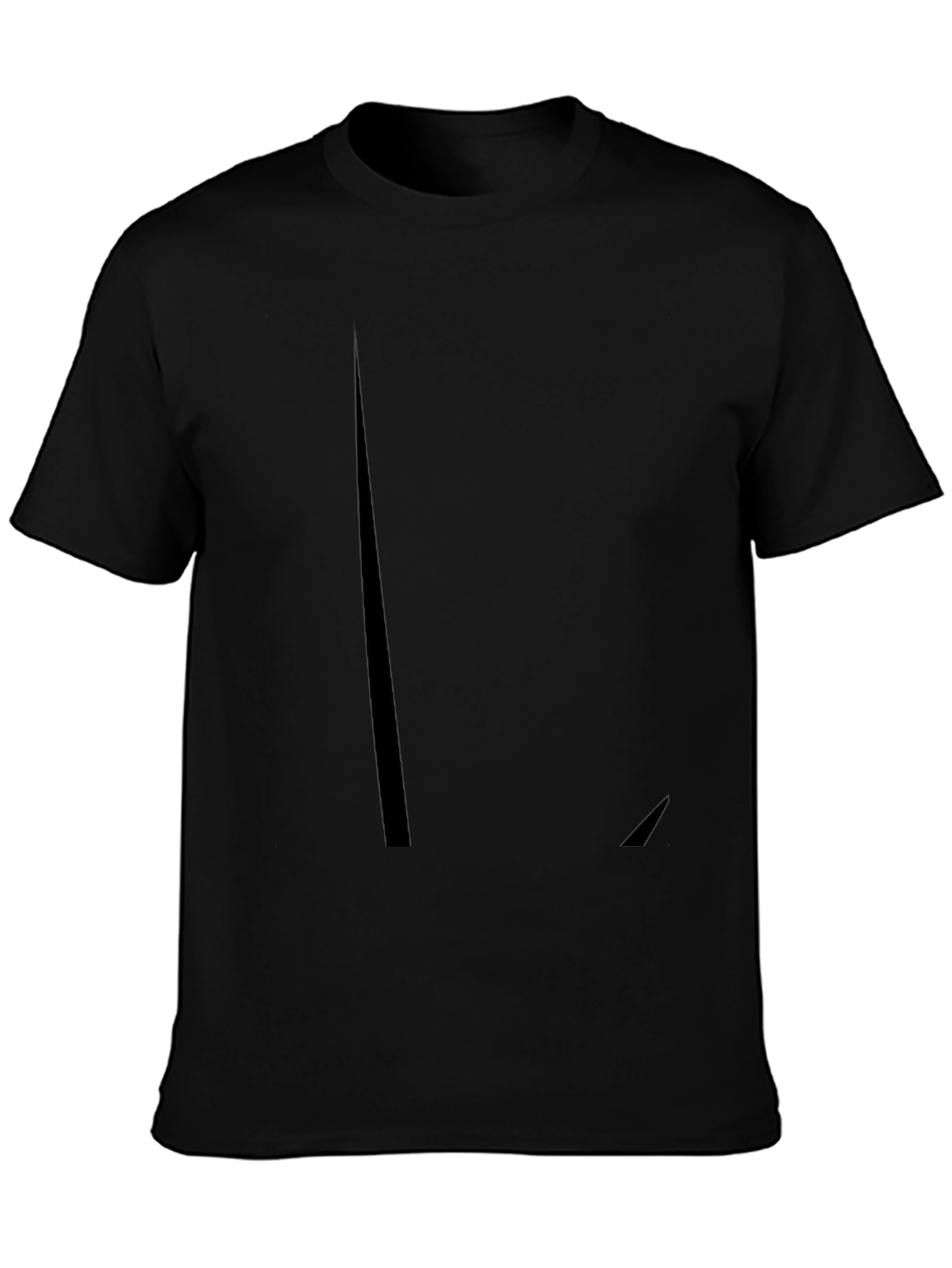 Mens Solid Black Crew Neck T-Shirt