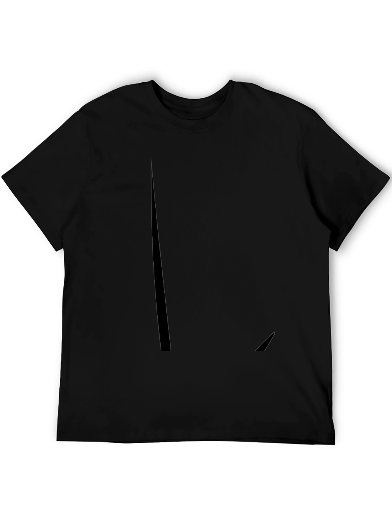 Mens Solid Black Crew Neck T-Shirt