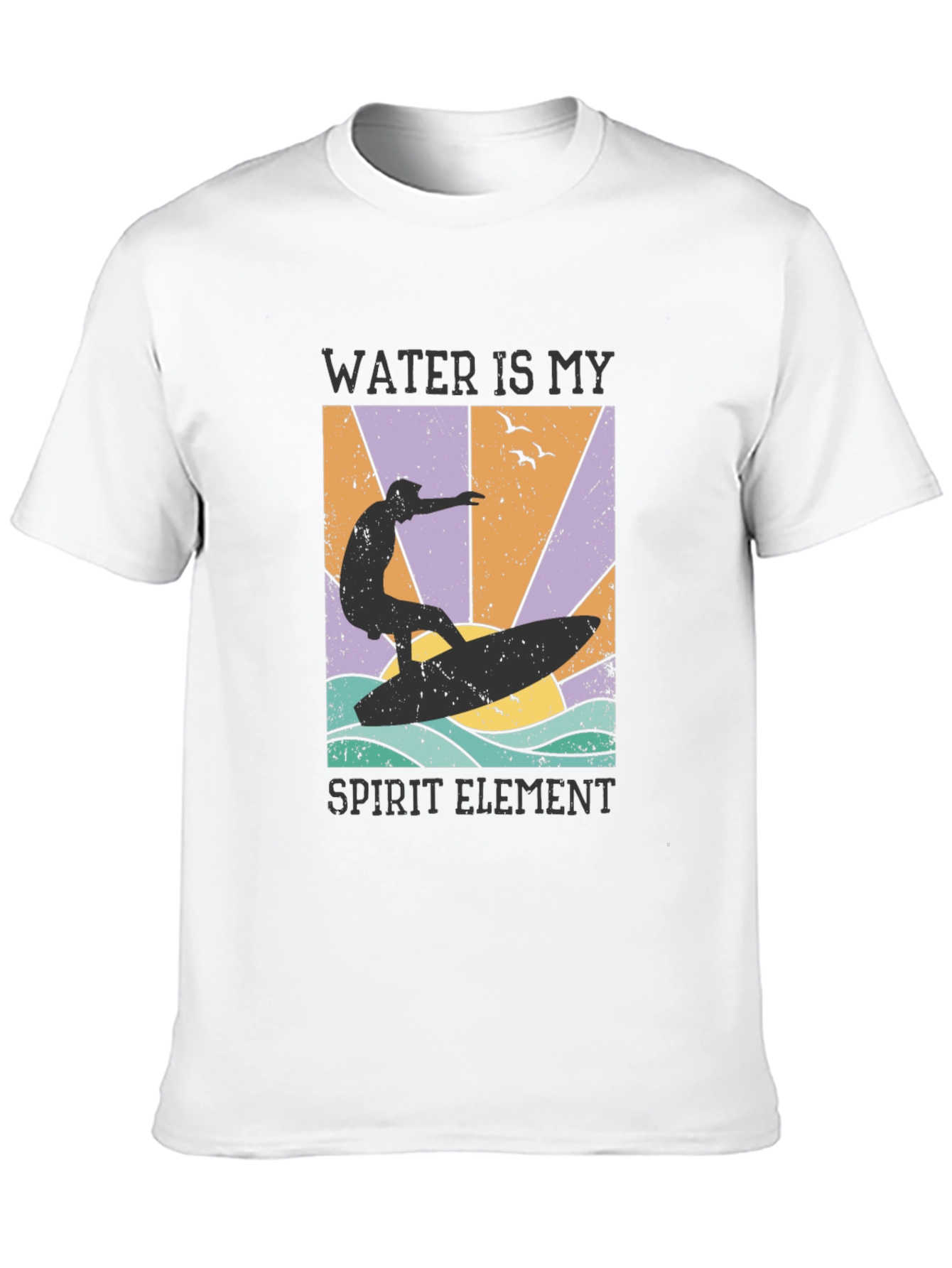 Water Is My Spirit Element Black T-Shirt