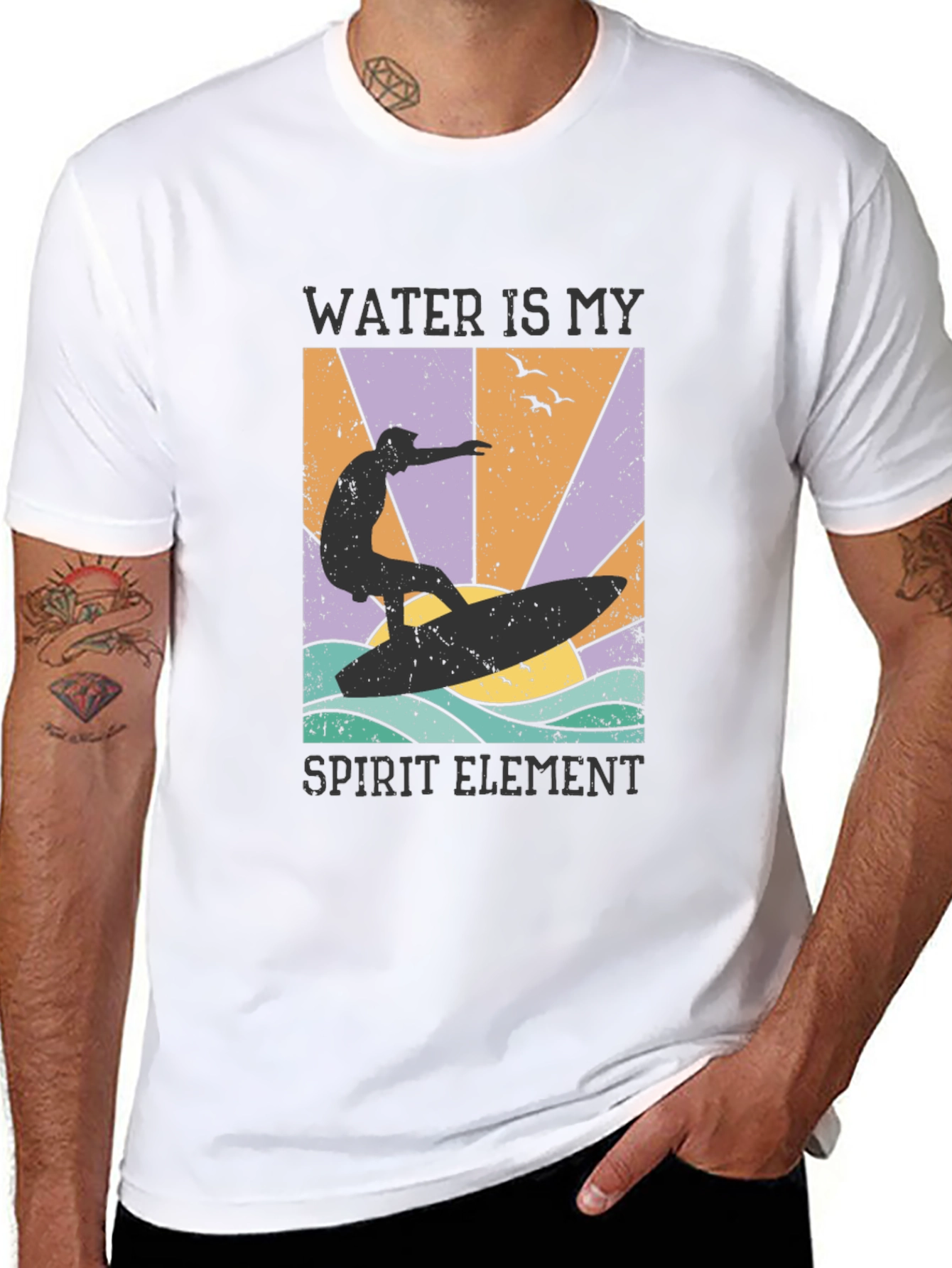 Water Is My Spirit Element Black T-Shirt