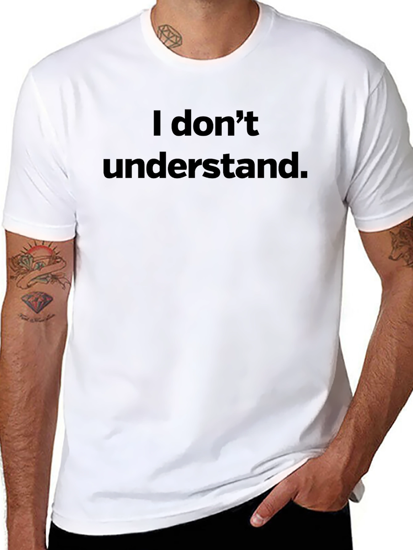 I Dont Understand Graphic Tee - Black Cotton T-Shirt