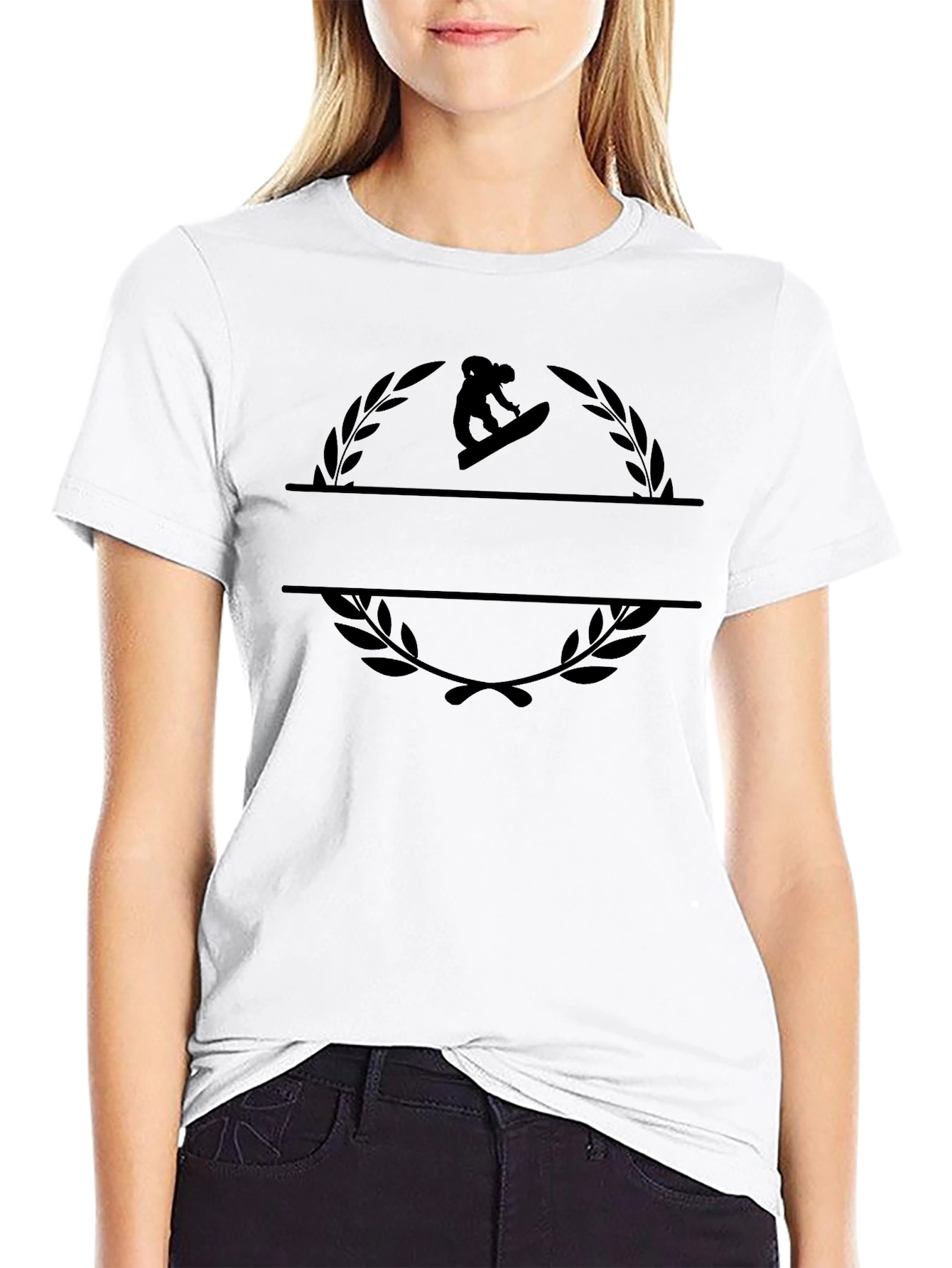 Snowboarder Laurel Black T-Shirt